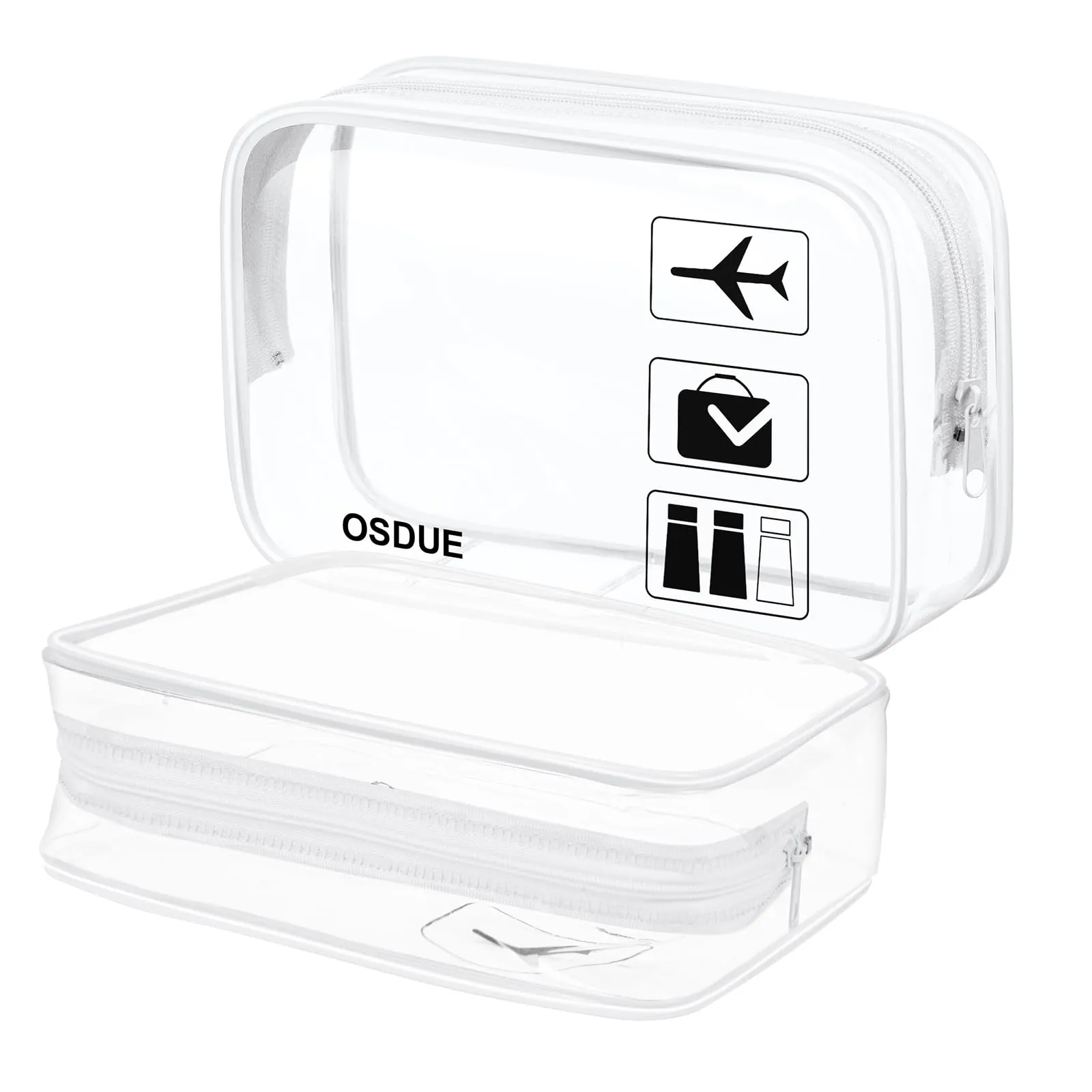 OSDUE Kit Viaggio Liquidi, 2 Pezzi Borse Trasparenti Impermeabili per Cosmetici e Beauty Case, Conformi TSA - immagine 8