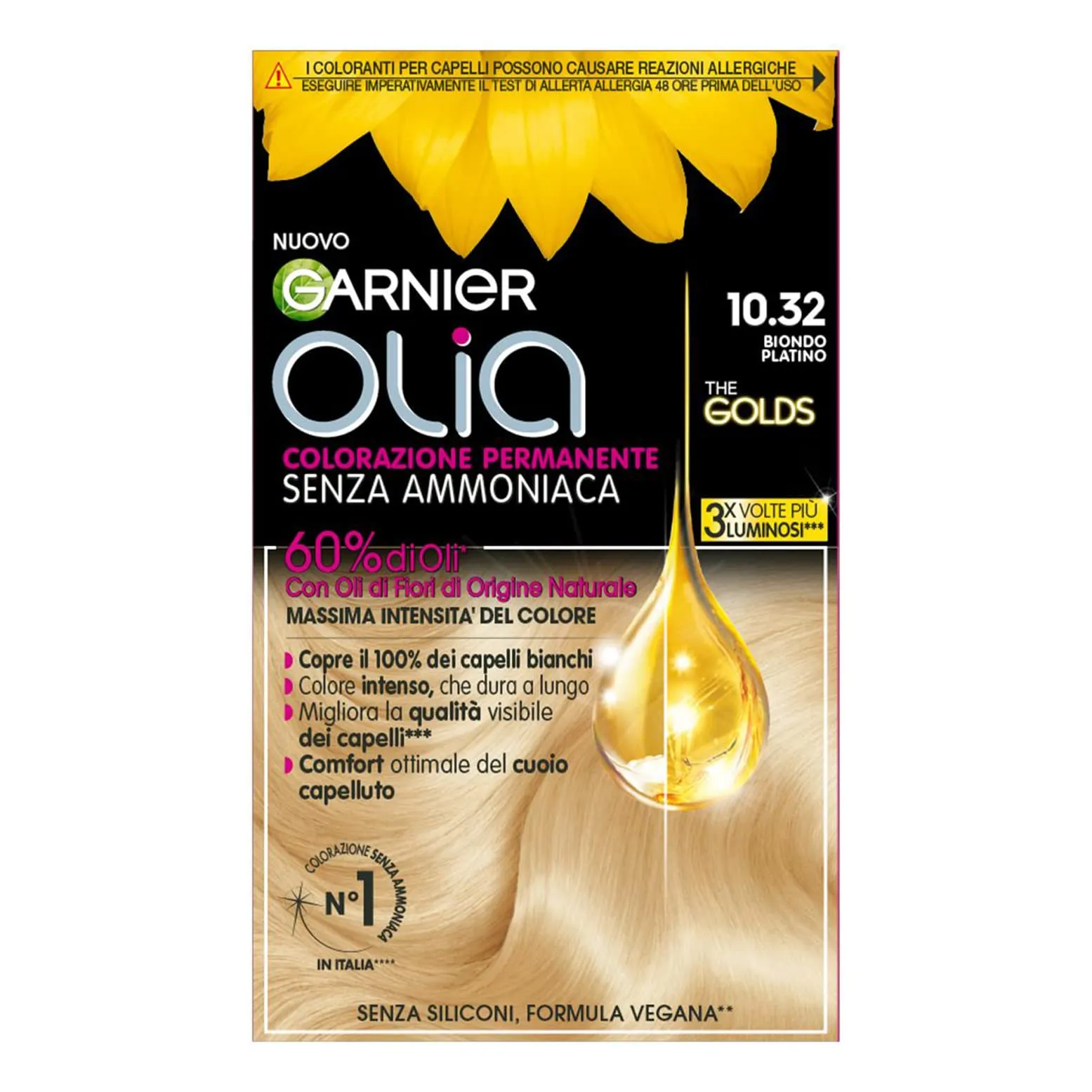 Garnier Olia Colorazione Permanente Senza Ammoniaca, Biondo Platino - immagine 1