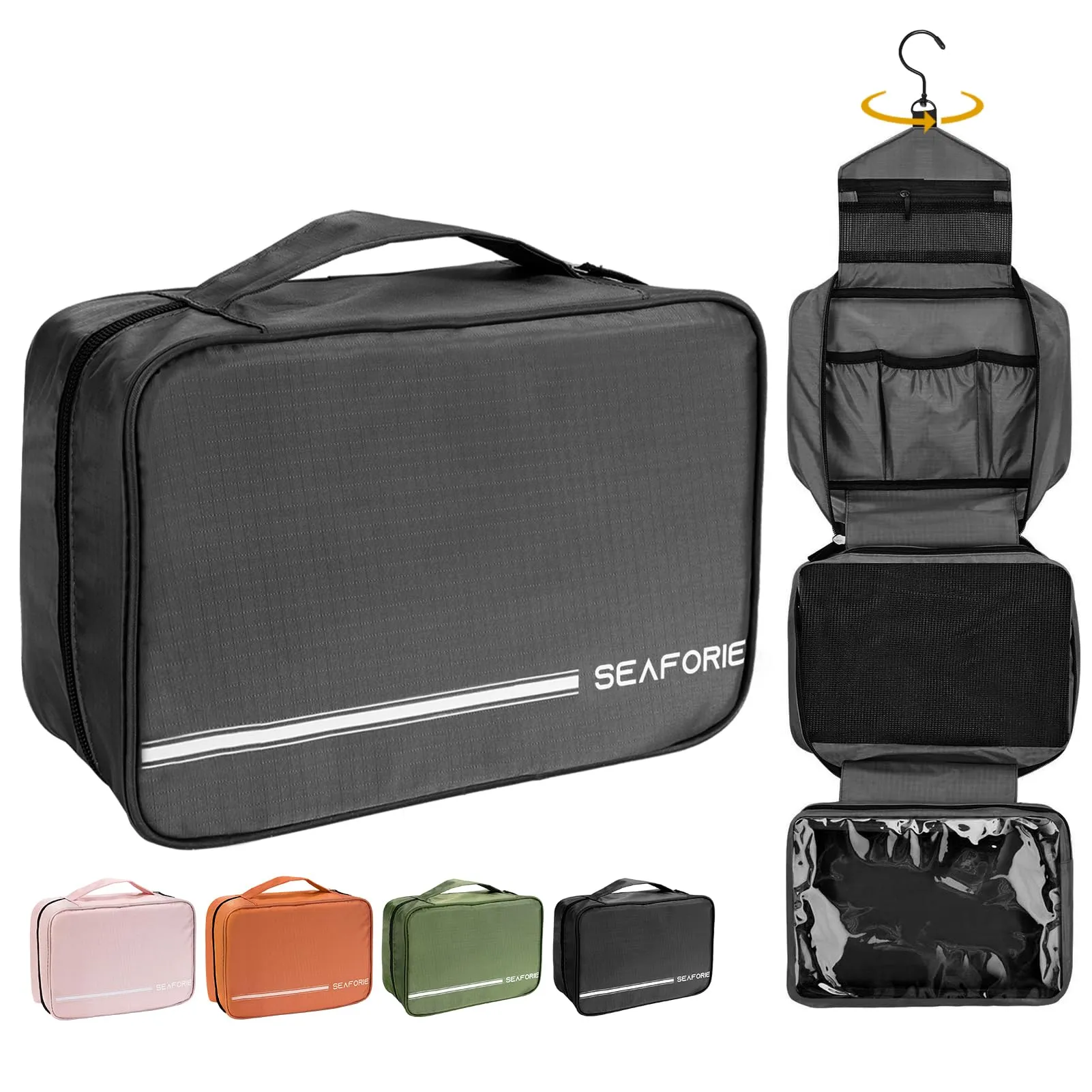 Seaforie Beauty Case da Viaggio Grande, Grigio - immagine 1