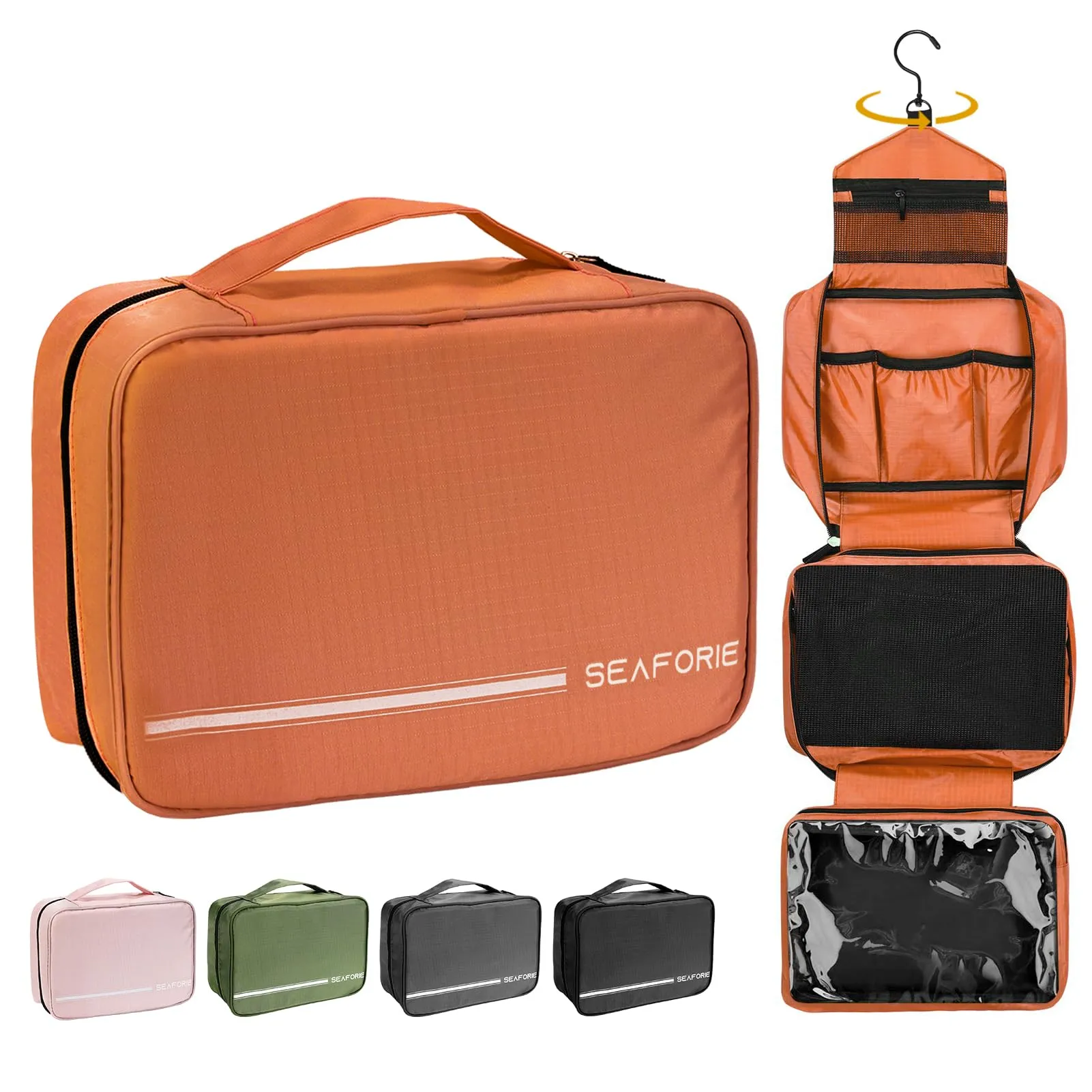 Seaforie Beauty Case da Viaggio per Uomo e Donna, Arancione, 28.5 x 19.3 x 12.3 cm - immagine 1