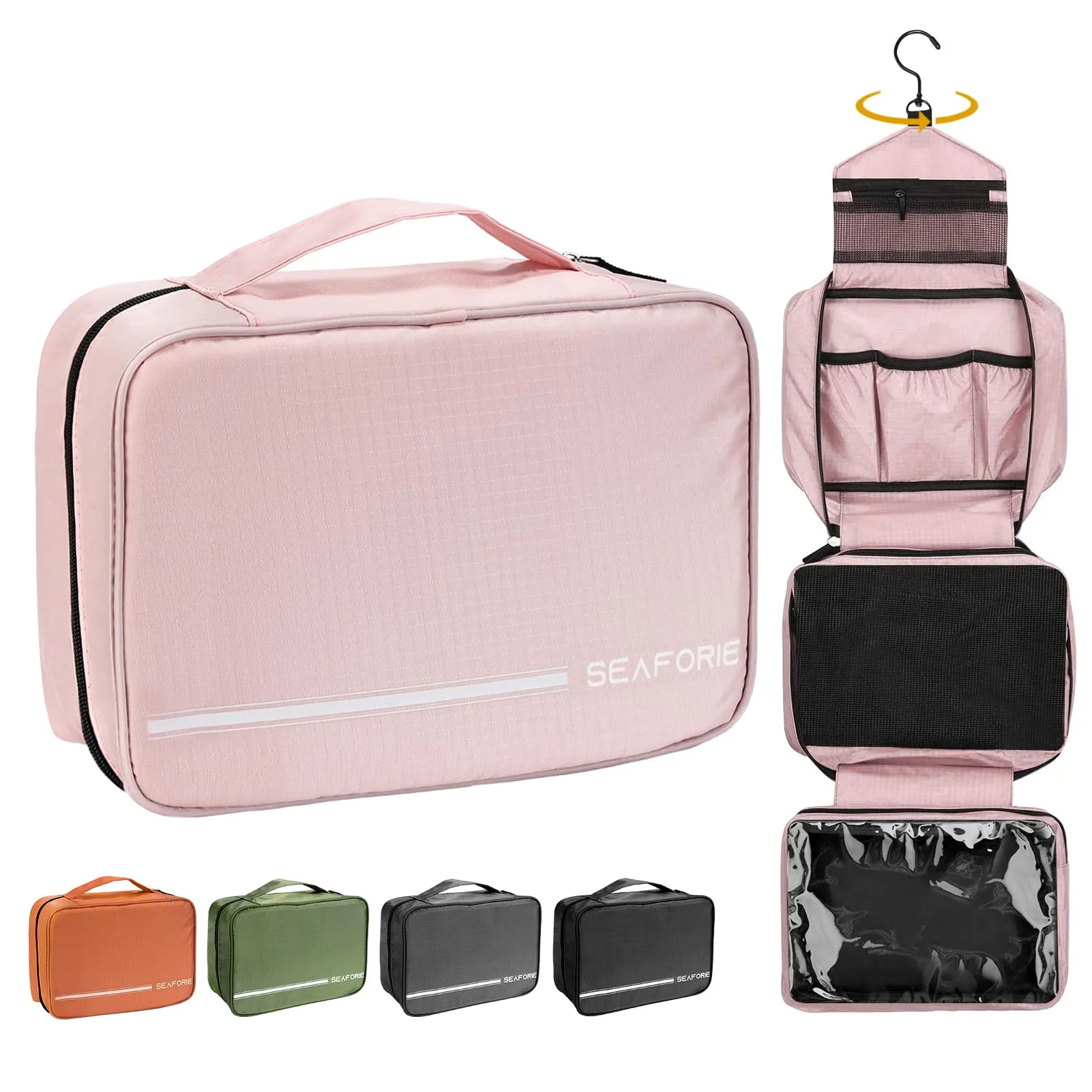 Seaforie Beauty Case da Viaggio per Donna, Rosa, 28.5 x 19.3 x 12.3 cm - immagine 1