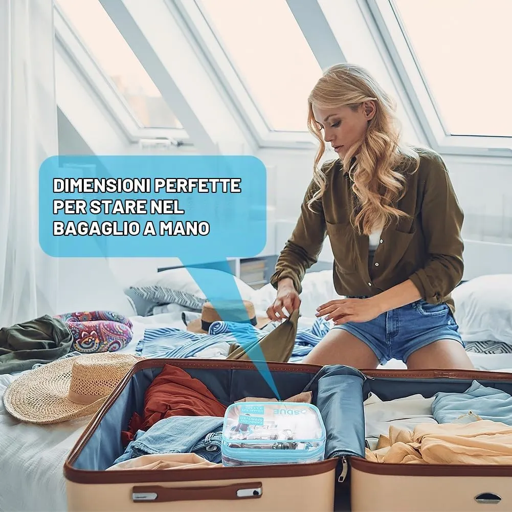 OSDUE Kit Viaggio Liquidi, Borse Trasparenti Impermeabili per Cosmetici, 3 Pezzi - immagine 6