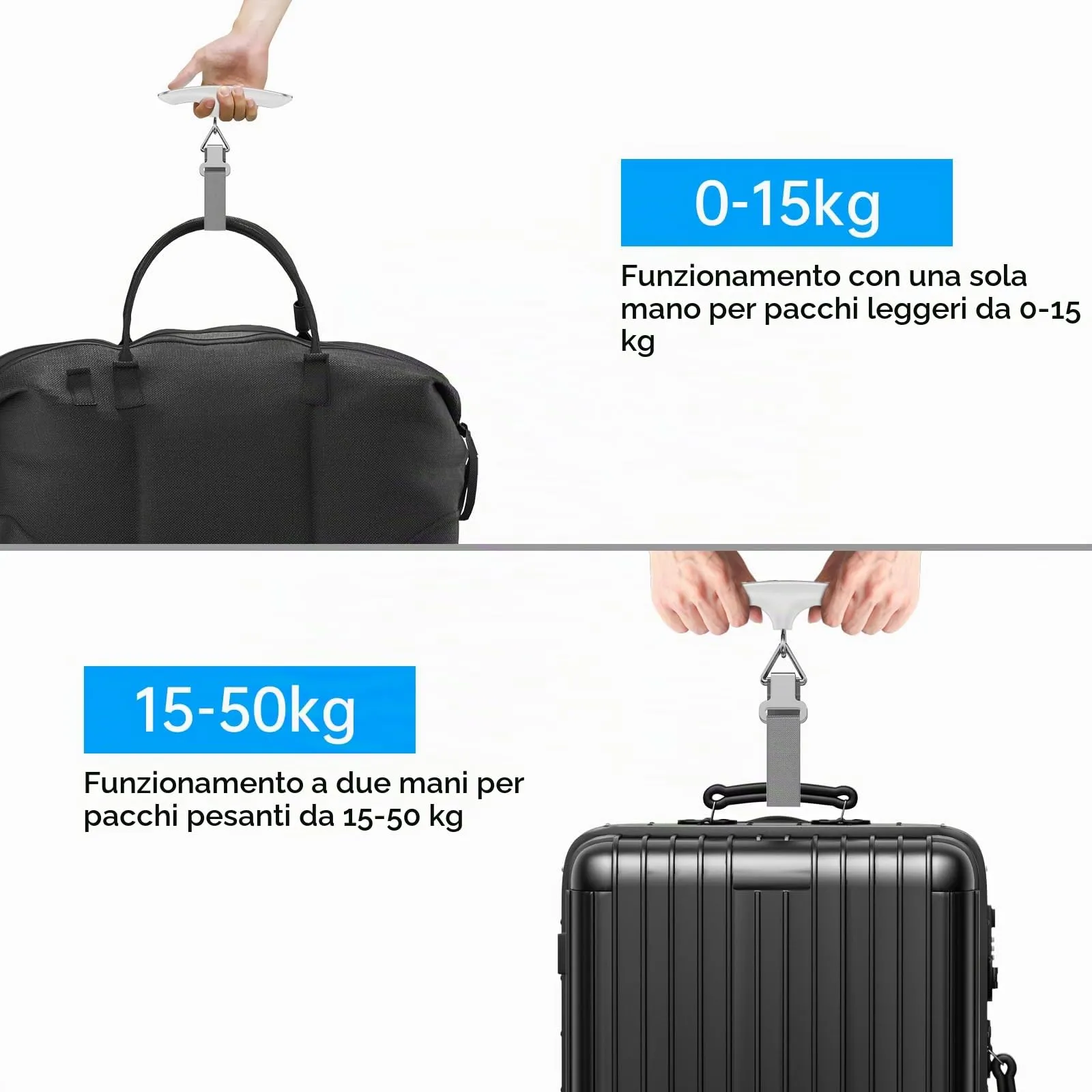 MYCARBON Bilancia per Valigie Elettronica 50kg con Funzione Tara e Display LCD - immagine 4