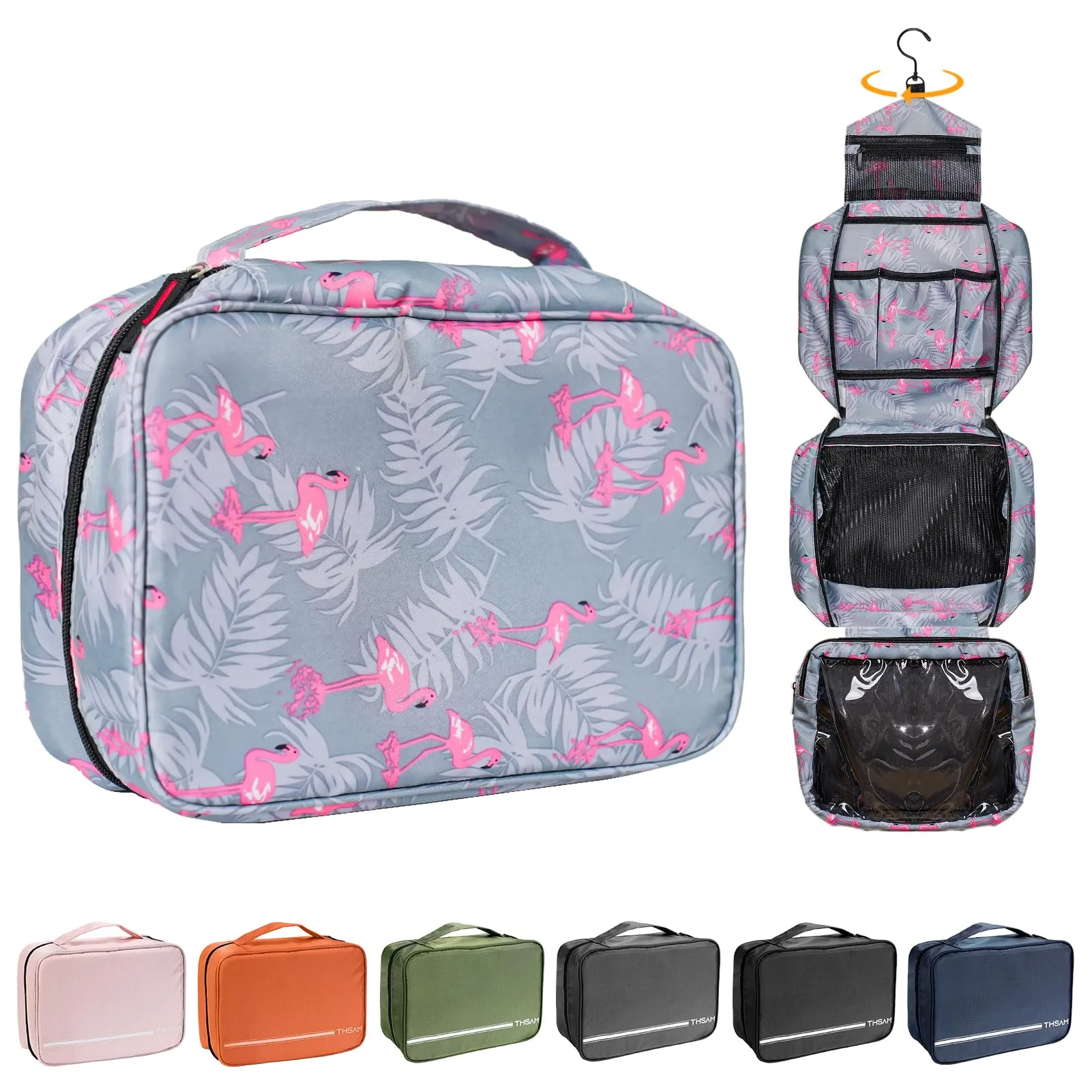 Seaforie Beauty Case da Viaggio per Uomo e Donna, 28,5 x 19,3 x 12,3 cm, Fenicottero - immagine 1