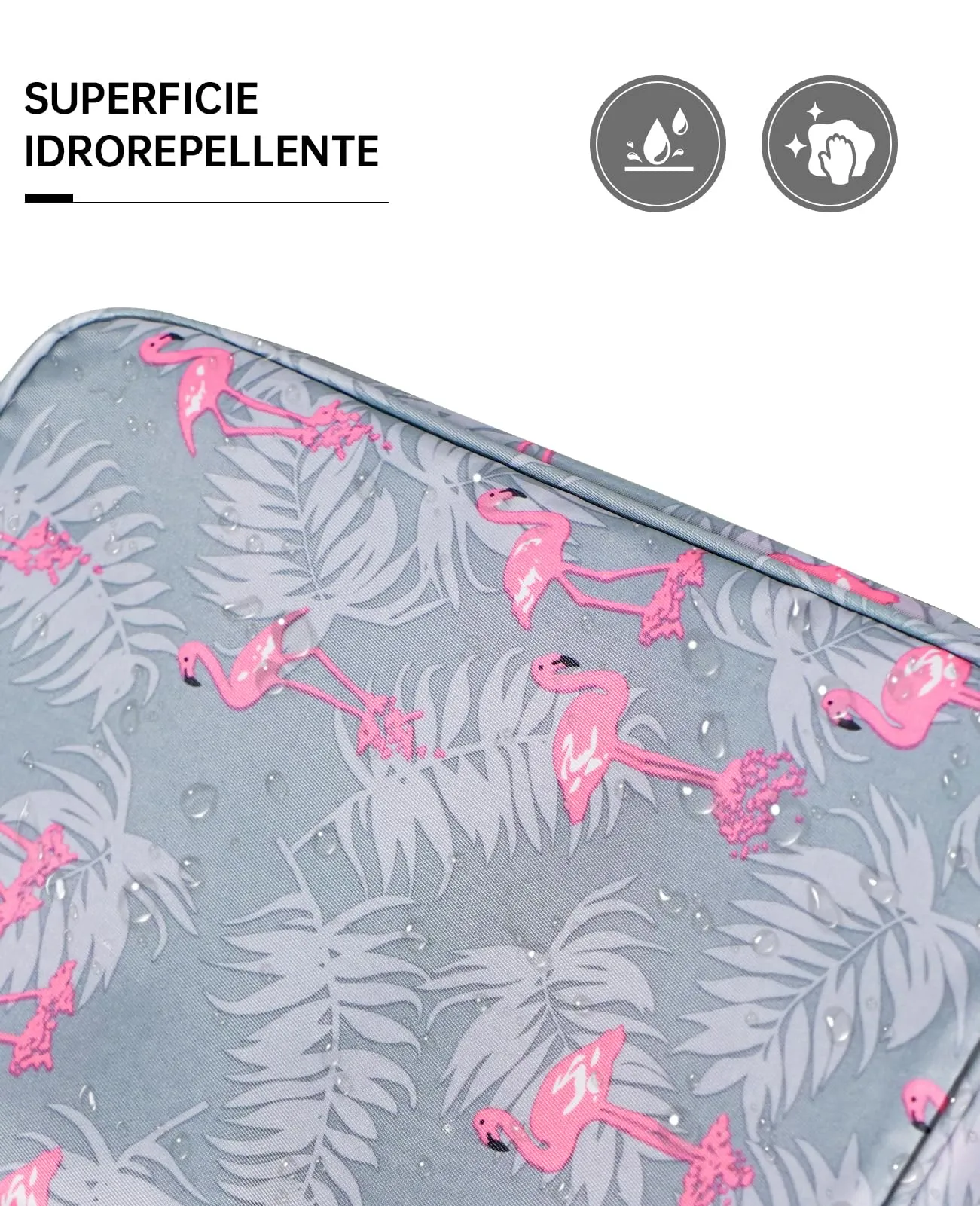 Seaforie Beauty Case da Viaggio per Uomo e Donna, 28,5 x 19,3 x 12,3 cm, Fenicottero - immagine 3
