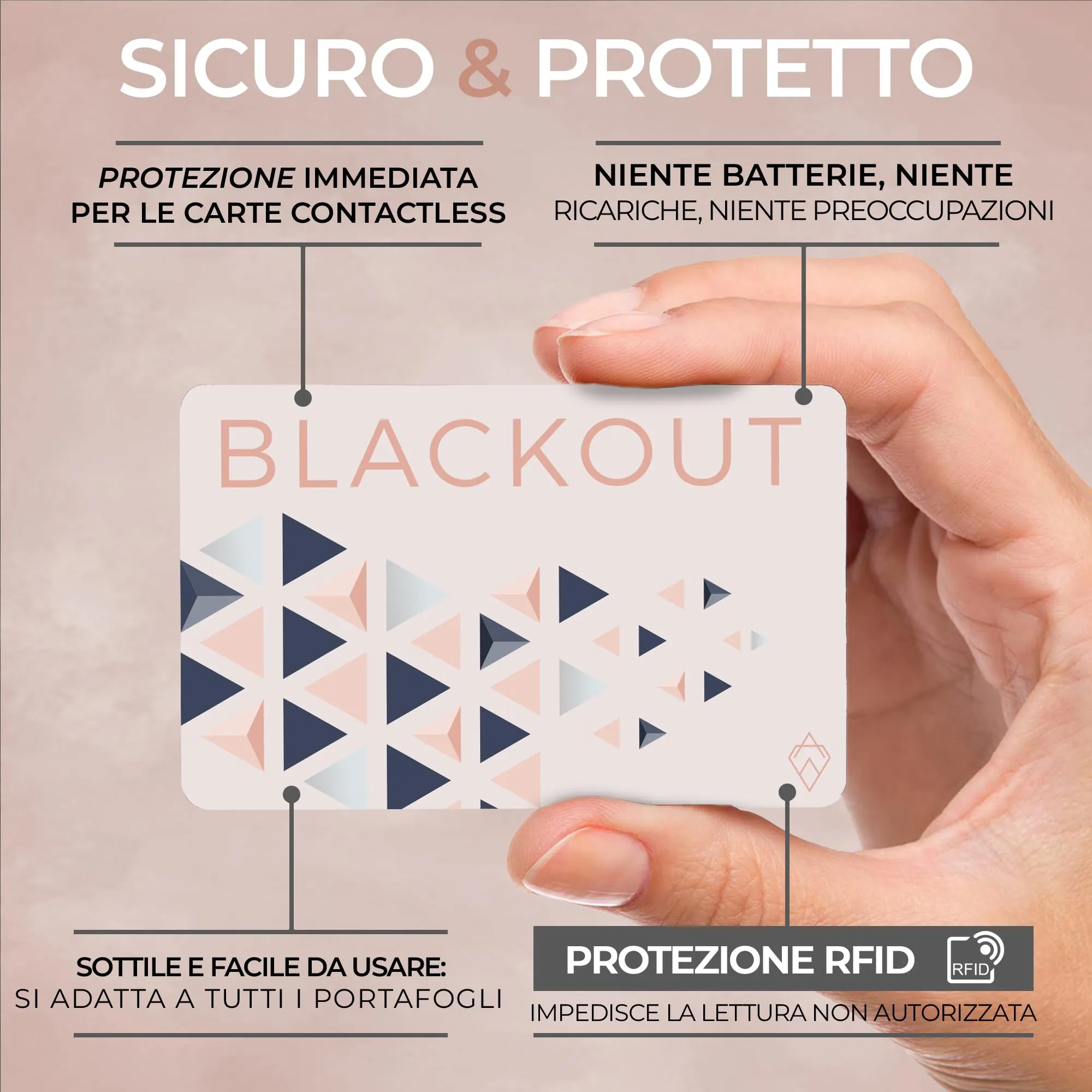 AKIELO Blackout RFID Protection Card, Nero e Rosa, 2 Pezzi - immagine 3