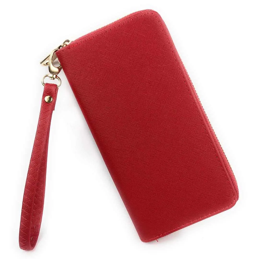 ELIOX Portafoglio Donna Zip Around in Pelle Sintetica Rosso - immagine 1