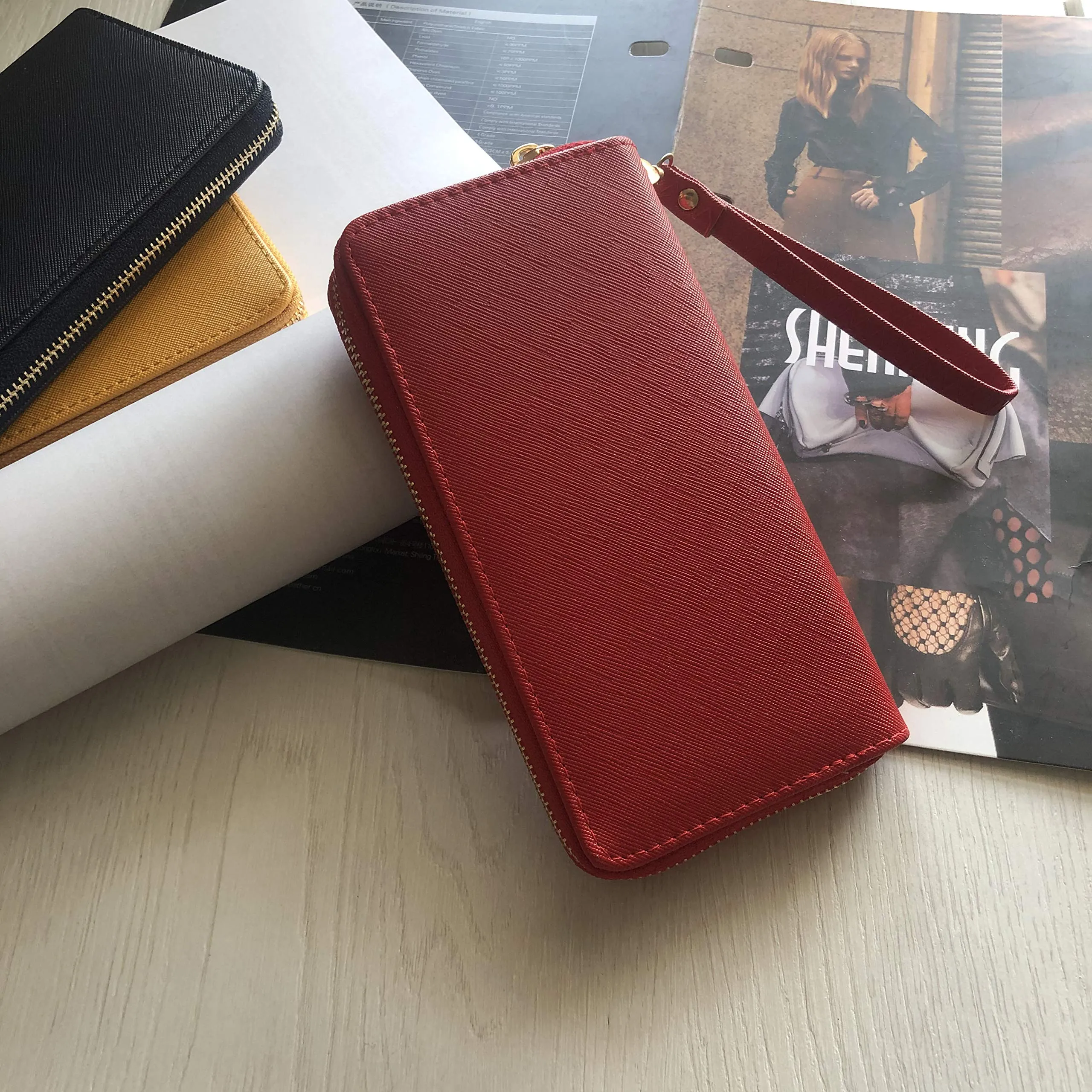ELIOX Portafoglio Donna Zip Around in Pelle Sintetica Rosso - immagine 2