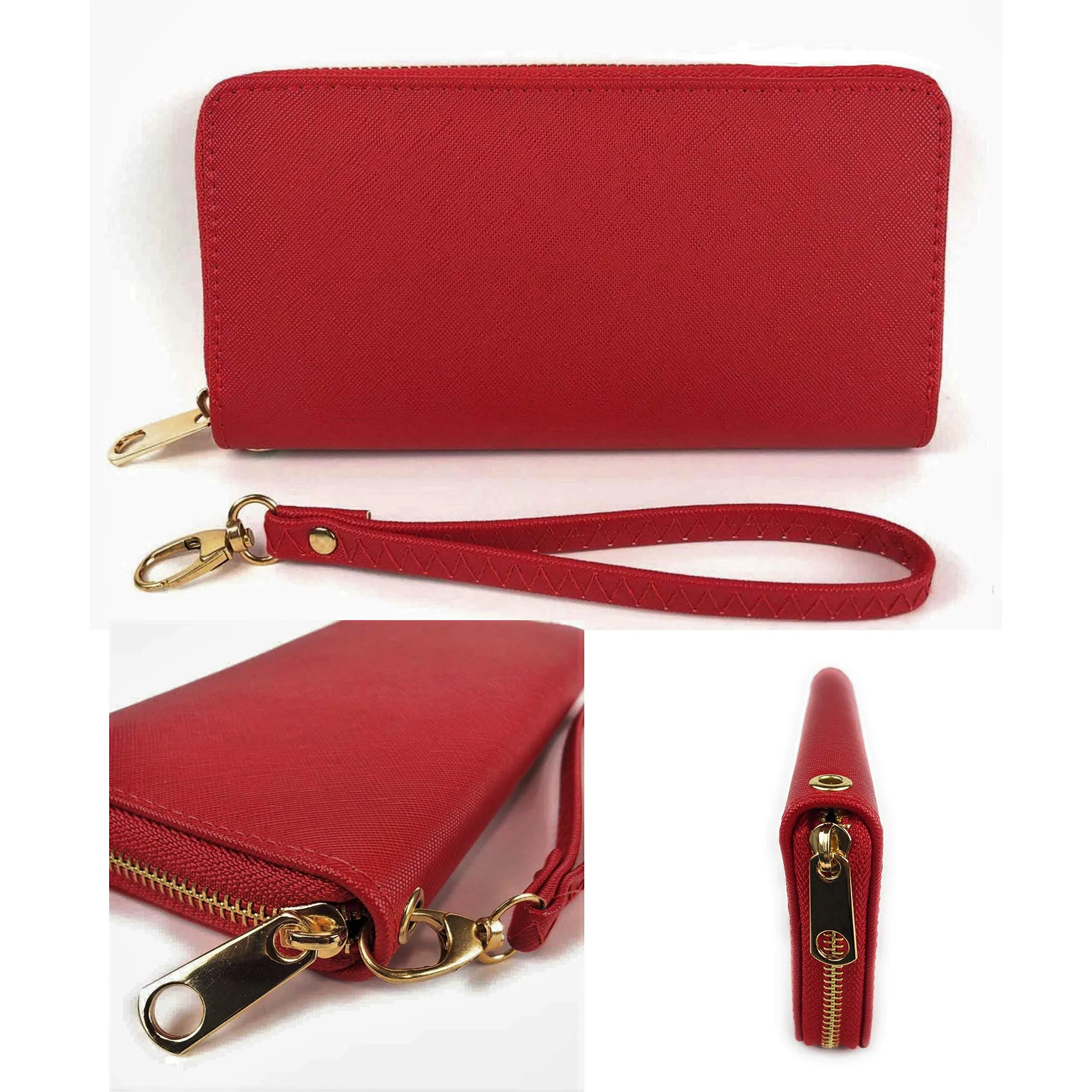 ELIOX Portafoglio Donna Zip Around in Pelle Sintetica Rosso - immagine 4