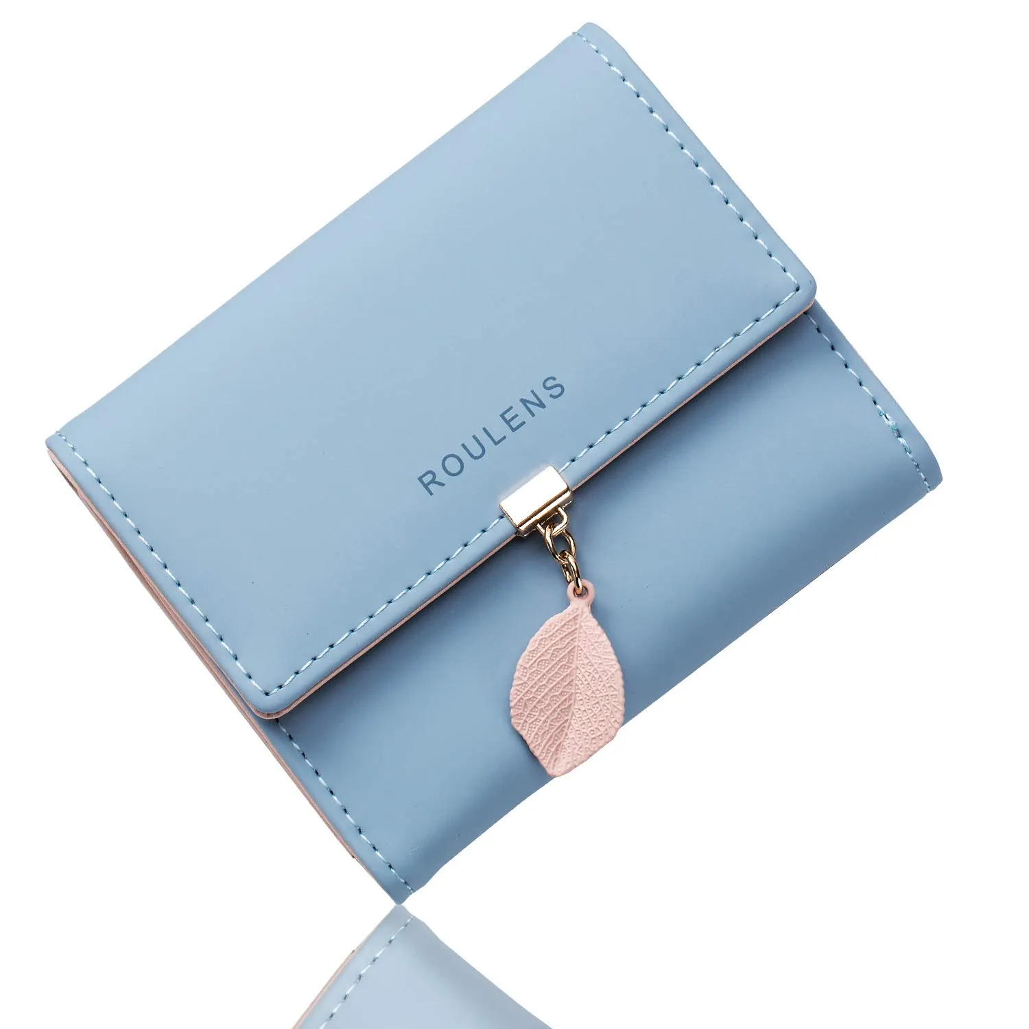 Roulens Portafoglio da Donna in Pelle PU con RFID e Ciondolo Foglia - immagine 1