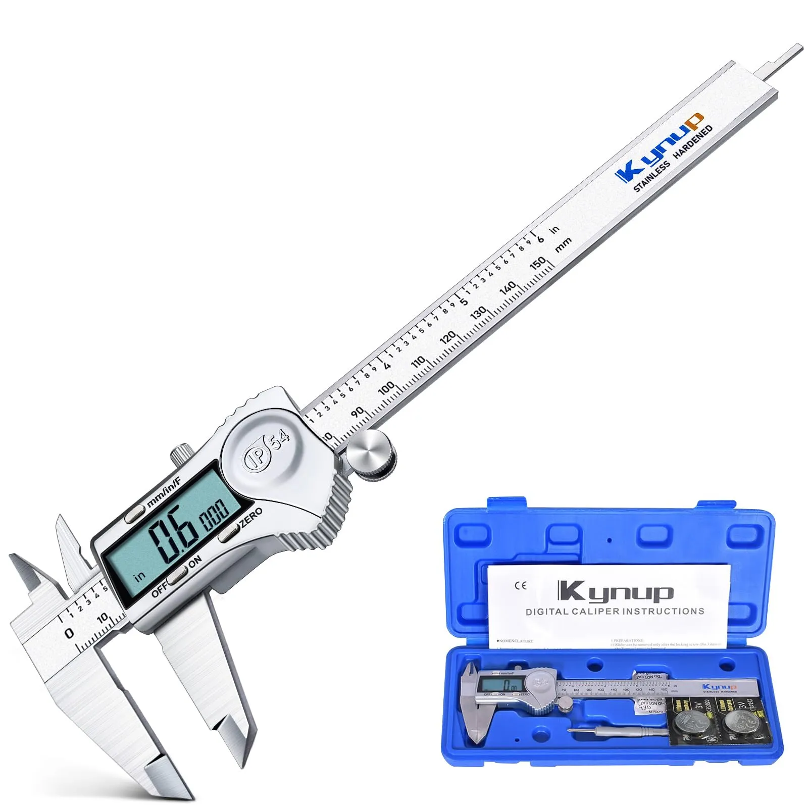 Kynup Calibro Digitale in Acciaio Inossidabile IP54, 150mm/6 Pollici - immagine 1