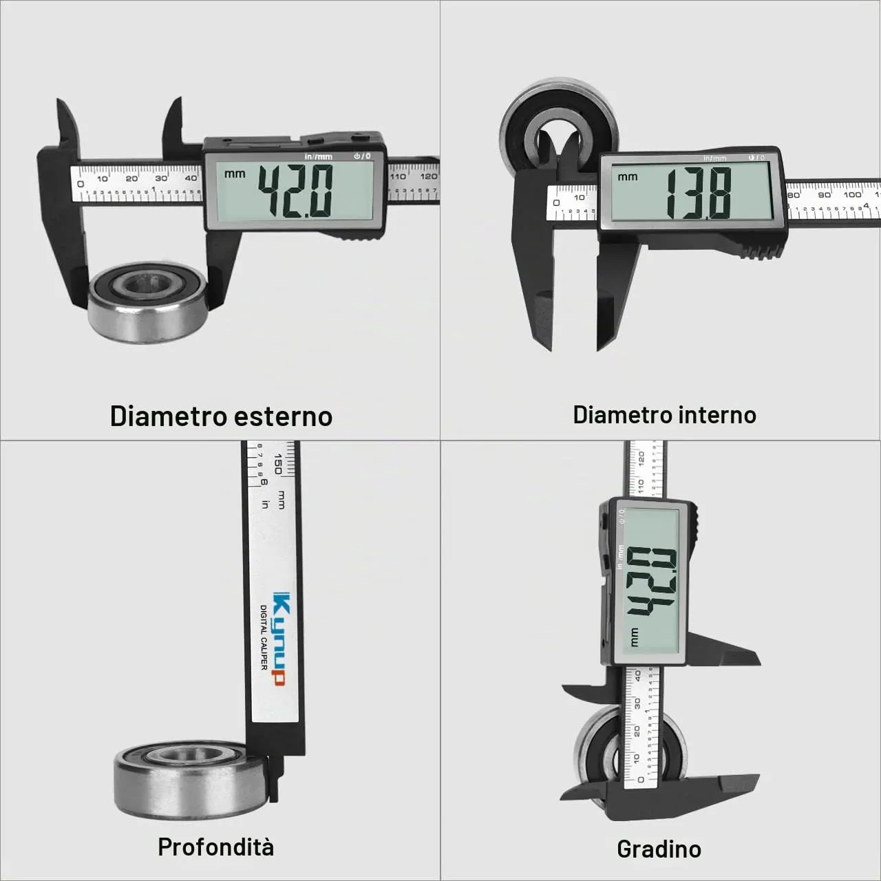 Kynup Calibro Digitale 150 mm con Schermo LCD - immagine 4