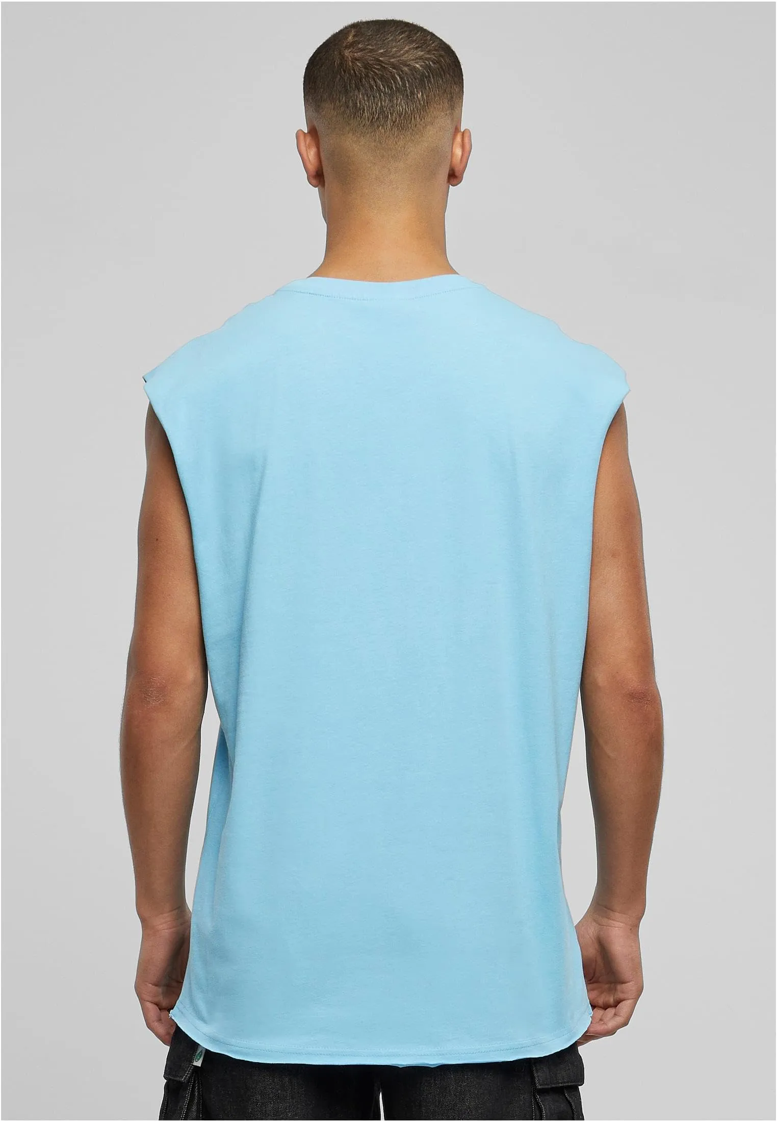 Urban Classics Open Edge Sleeveless Tee, Blu Baltico, S - immagine 6