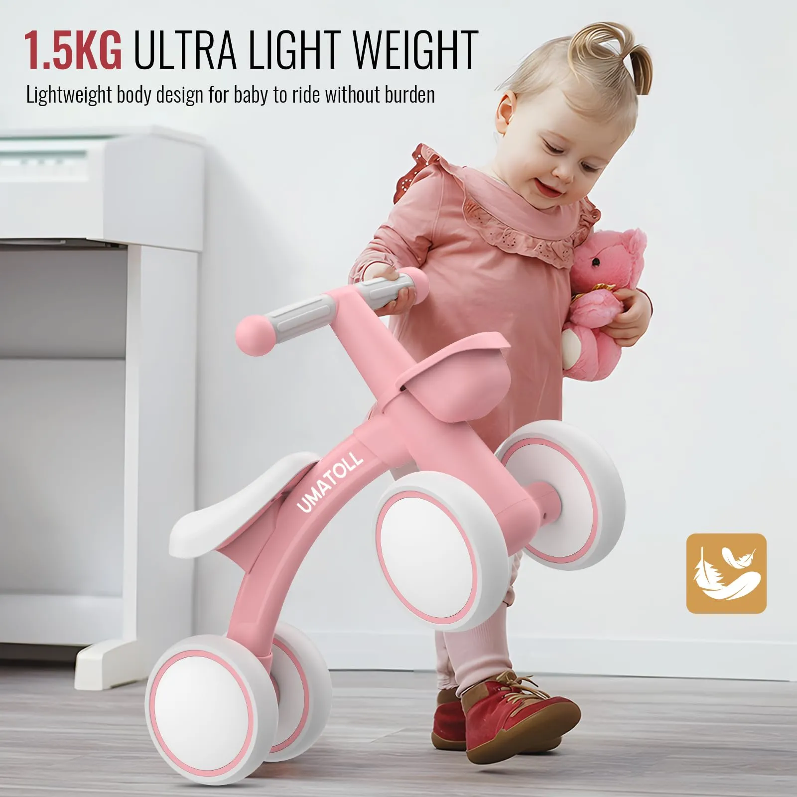 Umatoll Bici Senza Pedali per Bambini 1-2 Anni, B402 - immagine 5