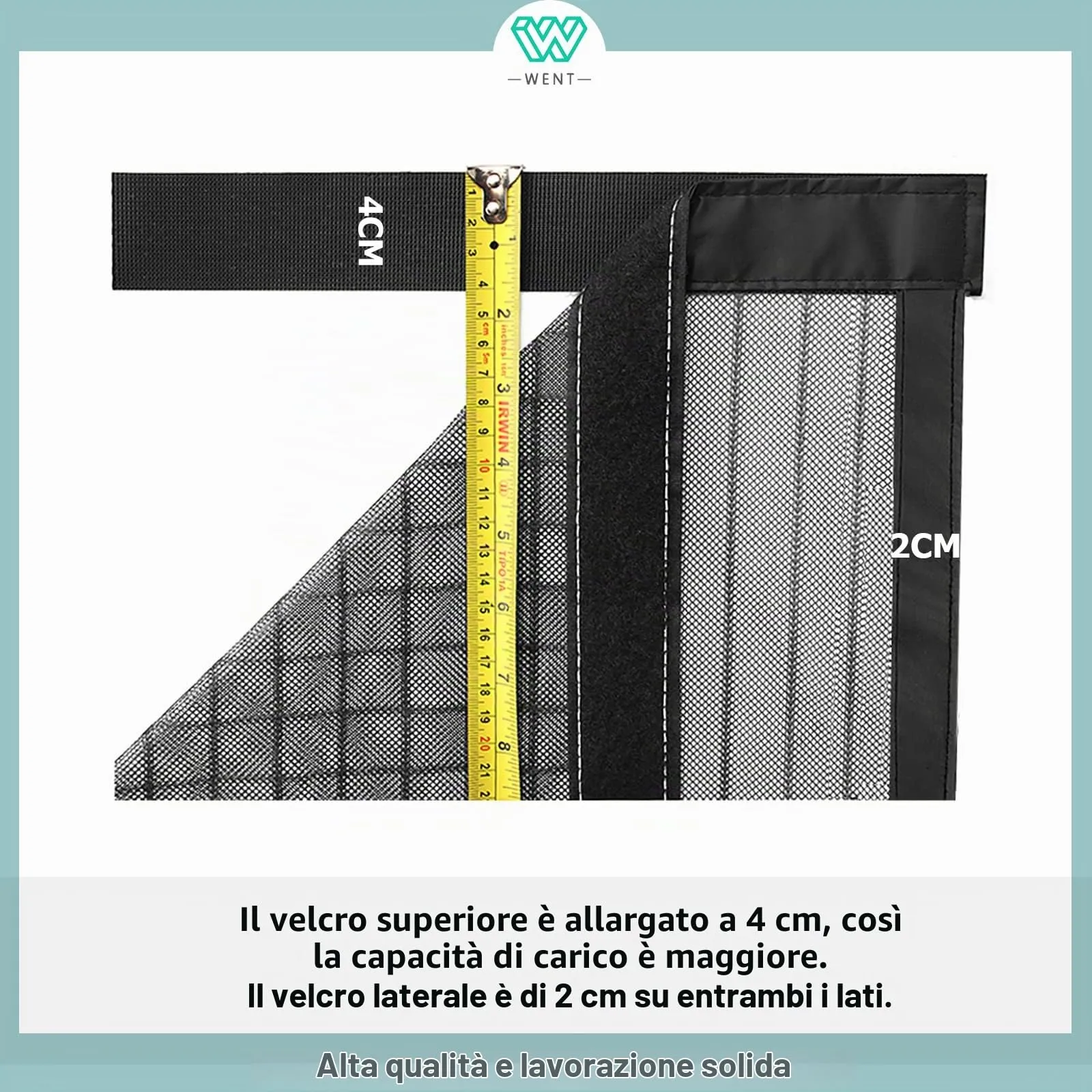 WENT Zanzariera Magnetica per Porte, 65x175 cm, Grigio - immagine 4