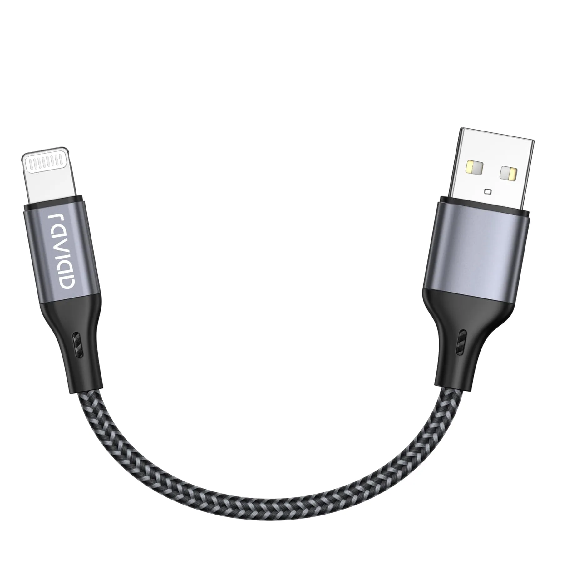 RAVIAD Cavo iPhone Certificato MFi, 15cm, Grigio - immagine 1