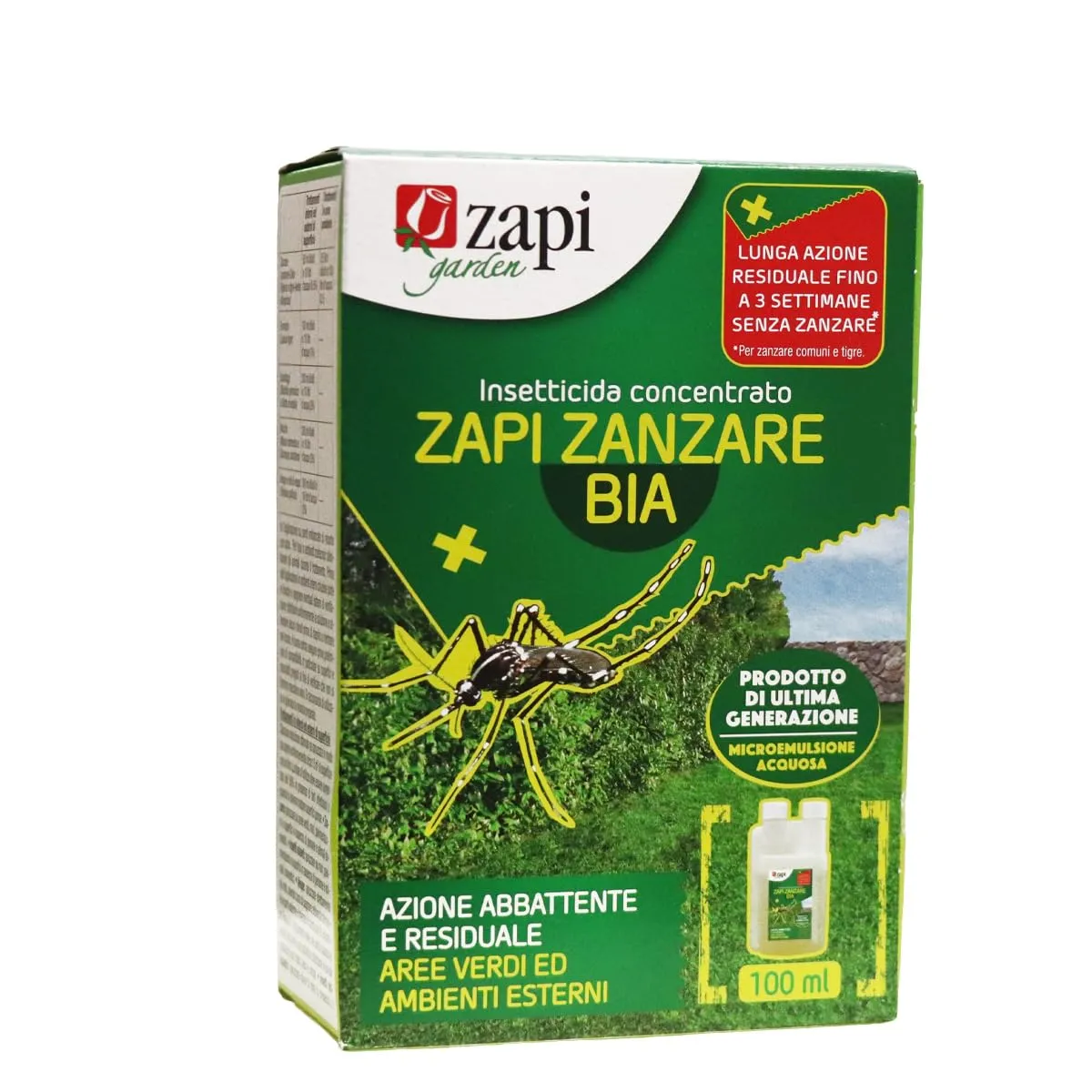Zapi Zanzare Bia Verde Insetticida Anti Zanzare Concentrato, 100 ml - immagine 1
