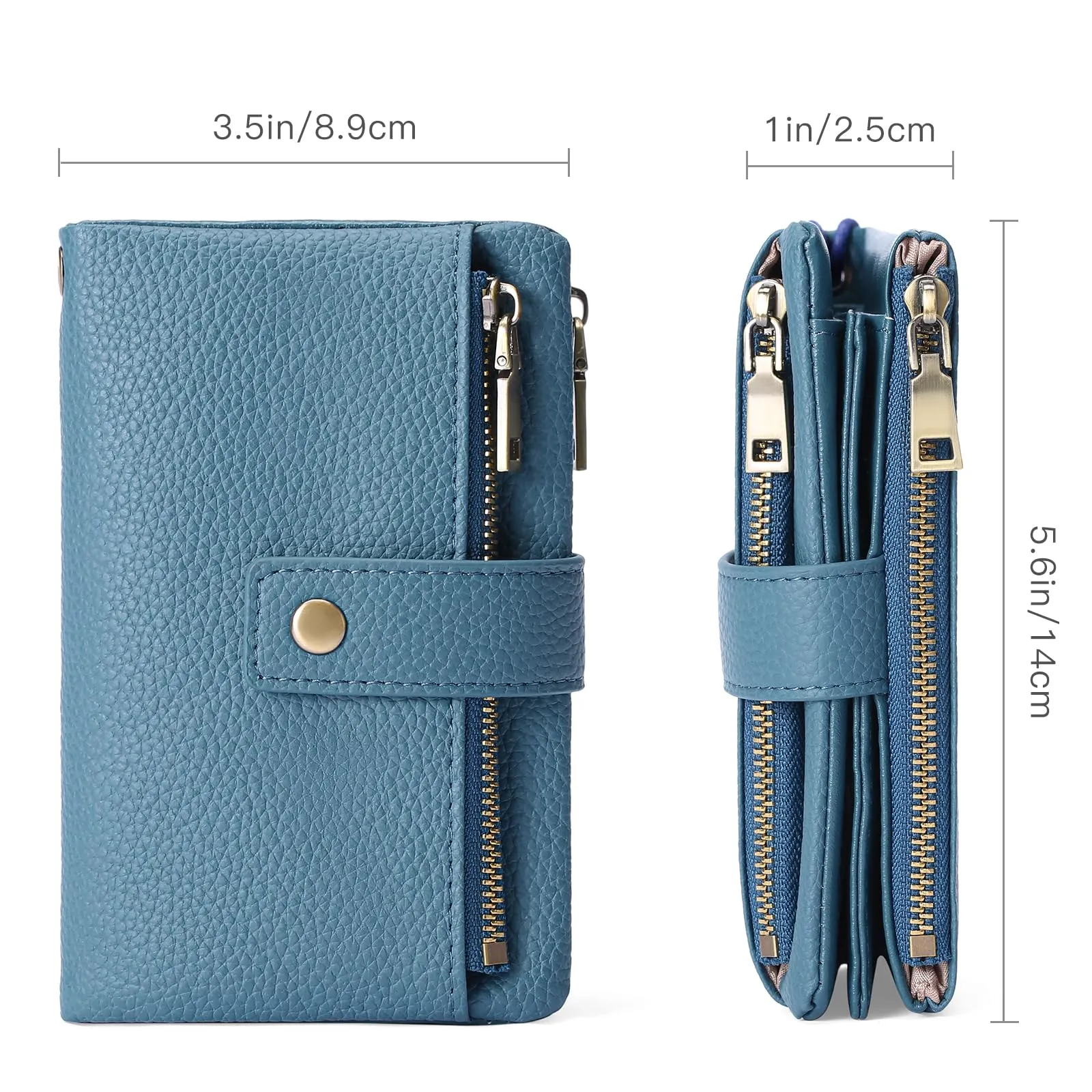 SENDEFN Portafoglio Donna Medio in Pelle con Blocco RFID, Portamonete con Slot per Carte e Tracolla Staccabile - immagine 6