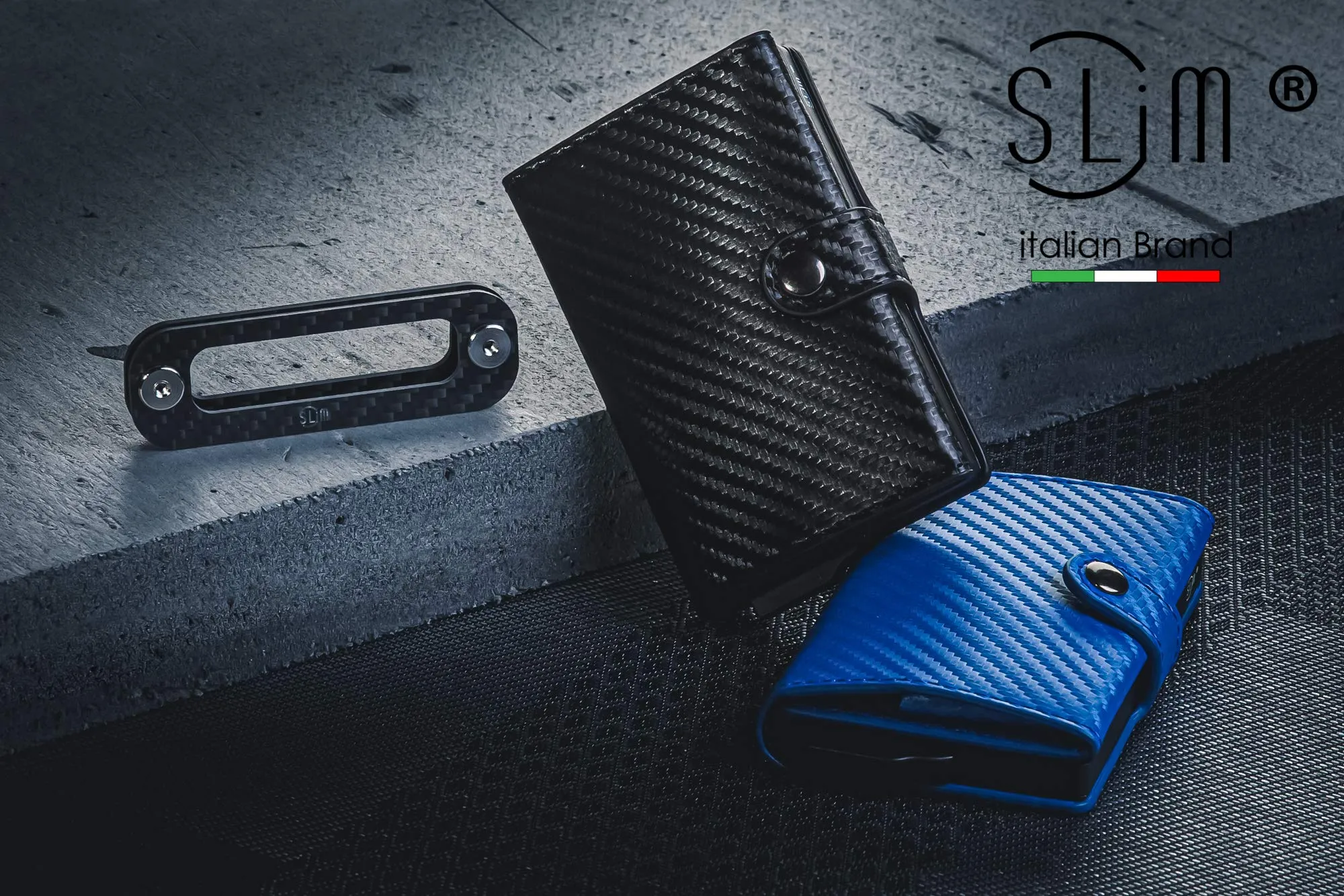 SLim Porta Carte di Credito RFID Carbon Nero Senza Zip - immagine 6
