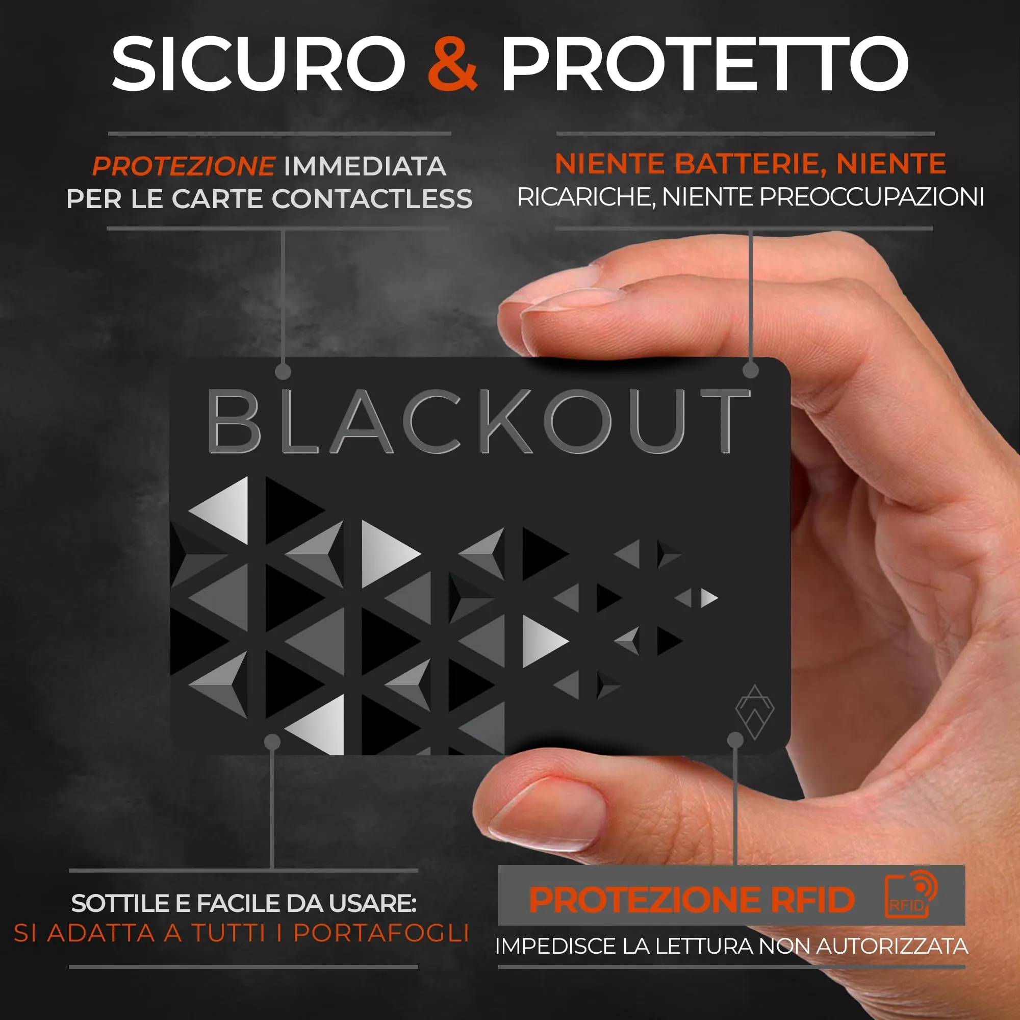 AKIELO Blackout RFID Protection Card, Edizione Nera, 2 Pezzi - immagine 3