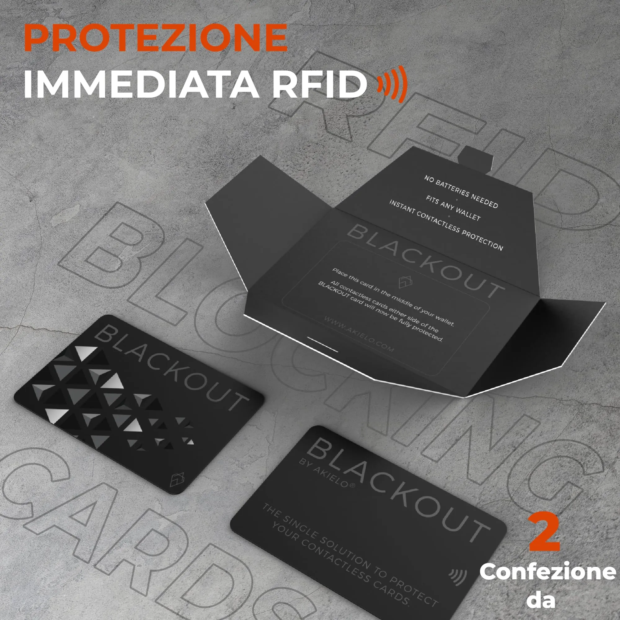 AKIELO Blackout RFID Protection Card, Edizione Nera, 2 Pezzi - immagine 8