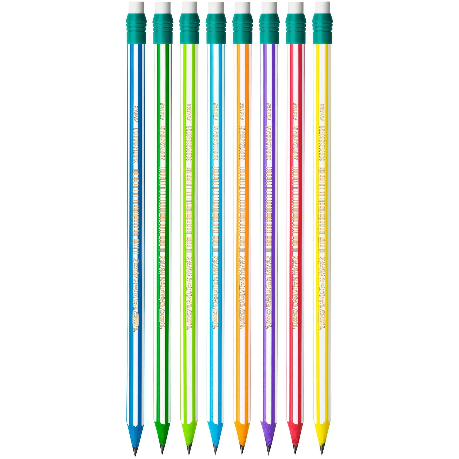 BIC Evolution Stripes, Matite HB con Gomma, Senza Legno, 12 unità - immagine 5
