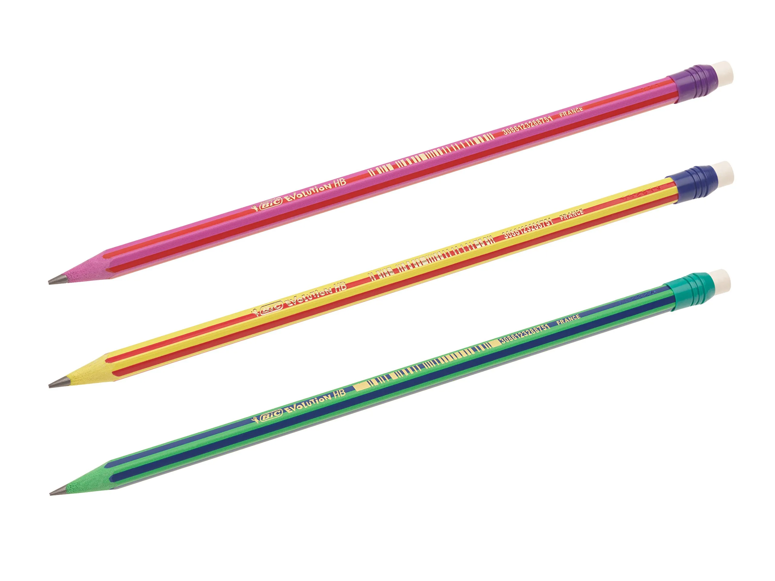 BIC Evolution Stripes, Matite HB con Gomma, Senza Legno, 12 unità - immagine 8