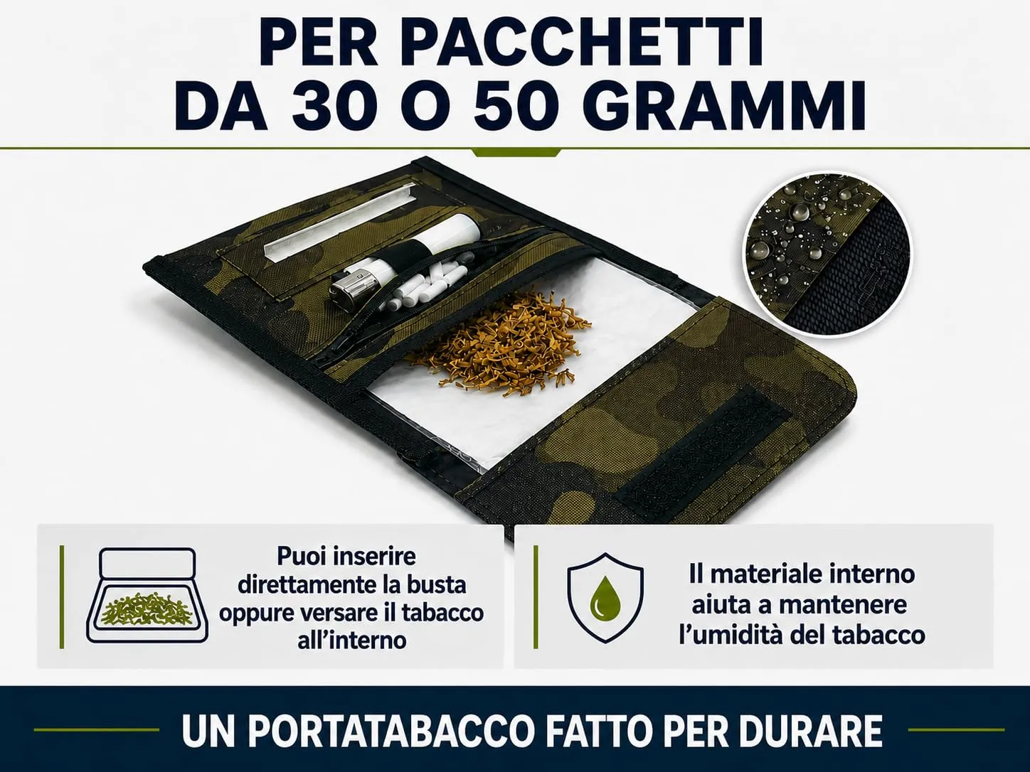 Mialand Porta Tabacco Mimetico Militare Impermeabile, 16 x 9 cm - immagine 6