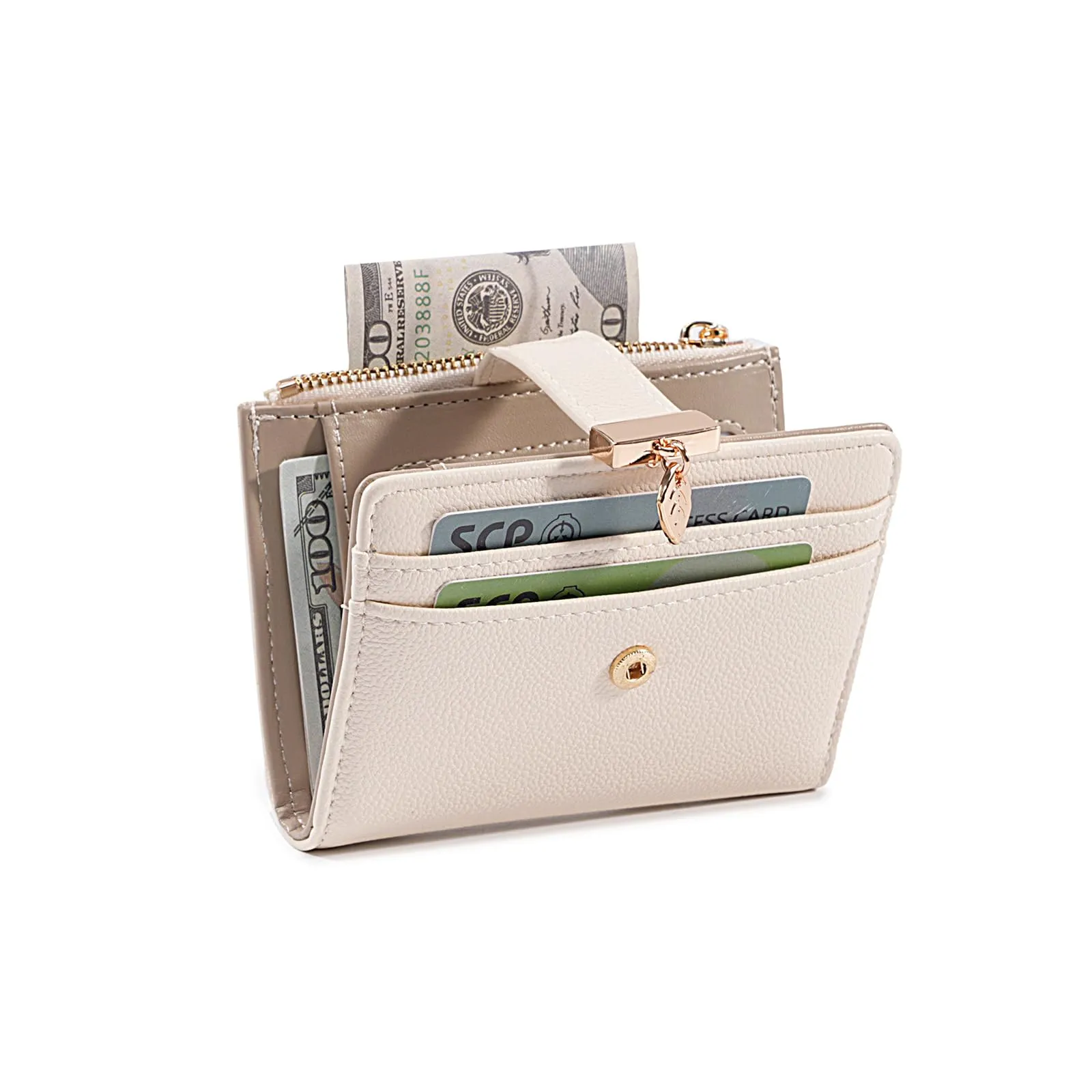 Pomelo Best Piccolo Portafoglio Donna con Zip e Scomparti per Carte (Beige) - immagine 6