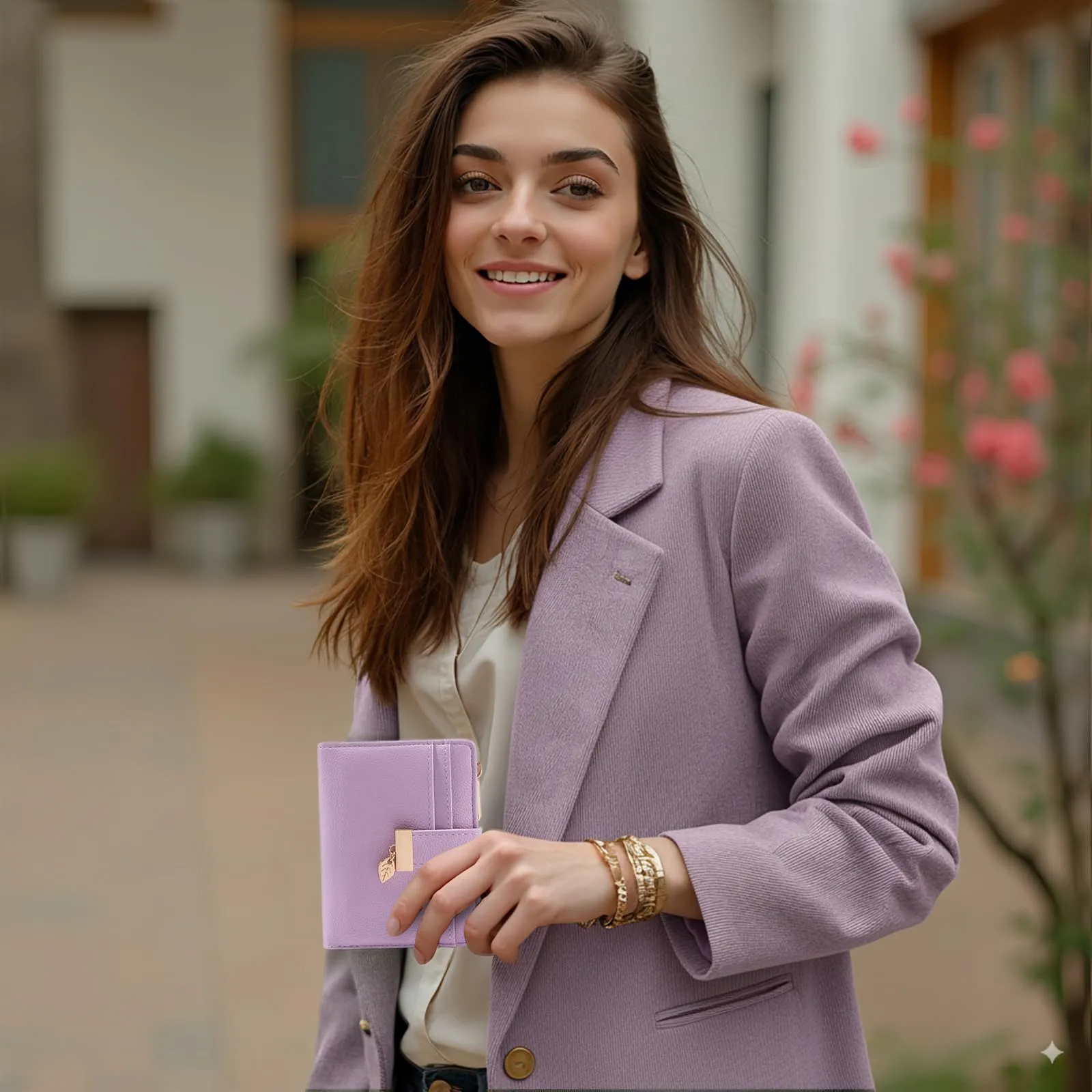 Pomelo Best Portafoglio Donna Compatto con Zip e Scomparti per Carte, Lilla - immagine 6
