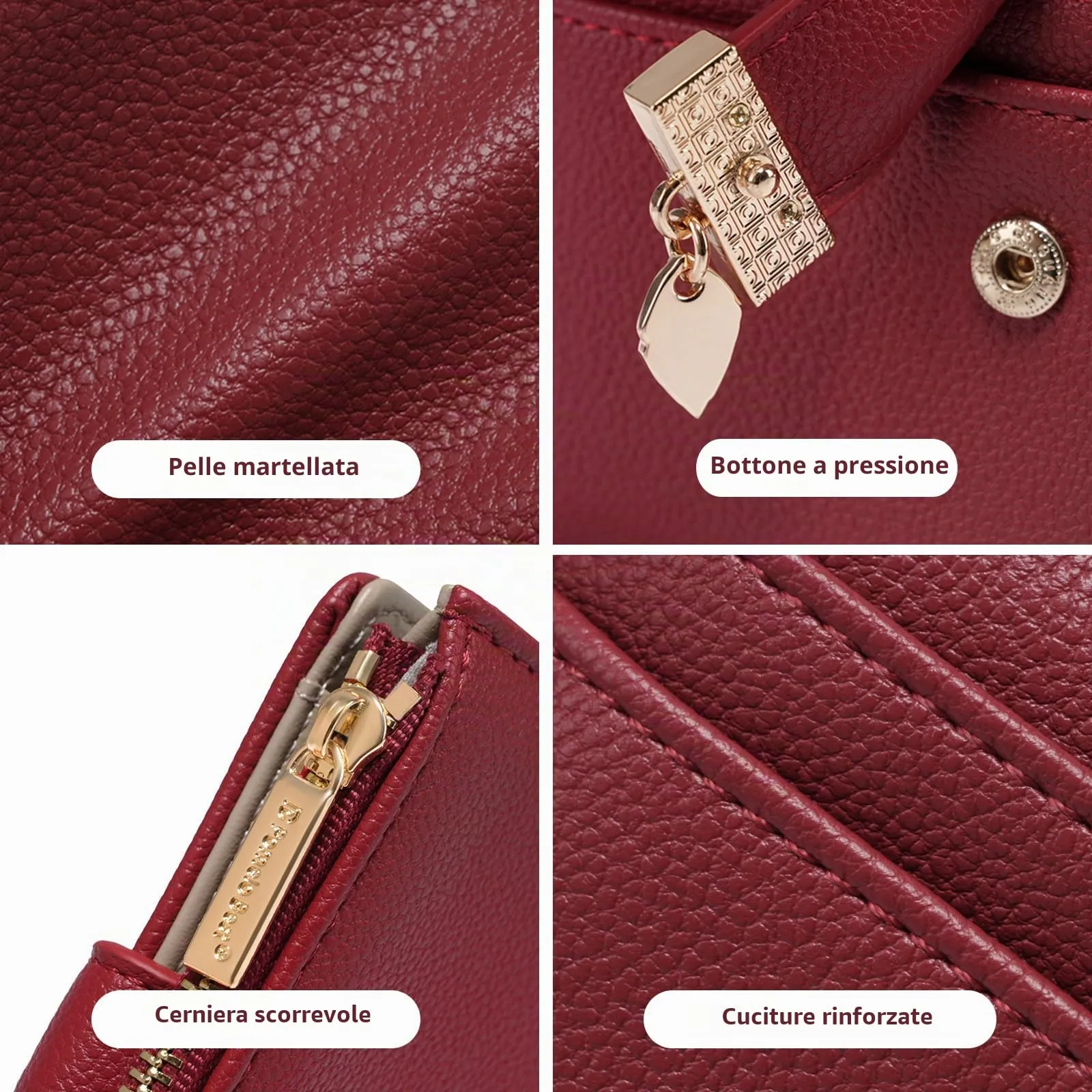 Pomelo Best Portafoglio Donna Compatto con Zip e Scomparti per Carte - immagine 3