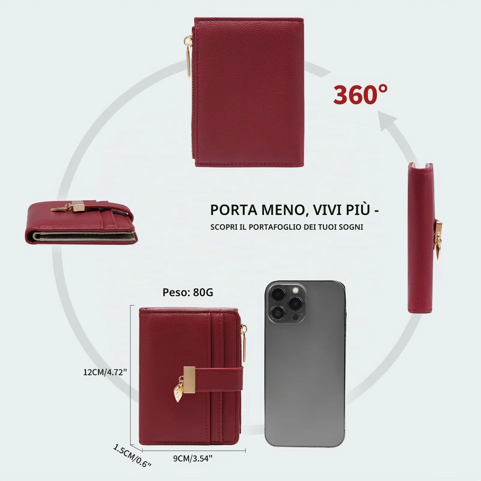 Pomelo Best Portafoglio Donna Compatto con Zip e Scomparti per Carte - immagine 5