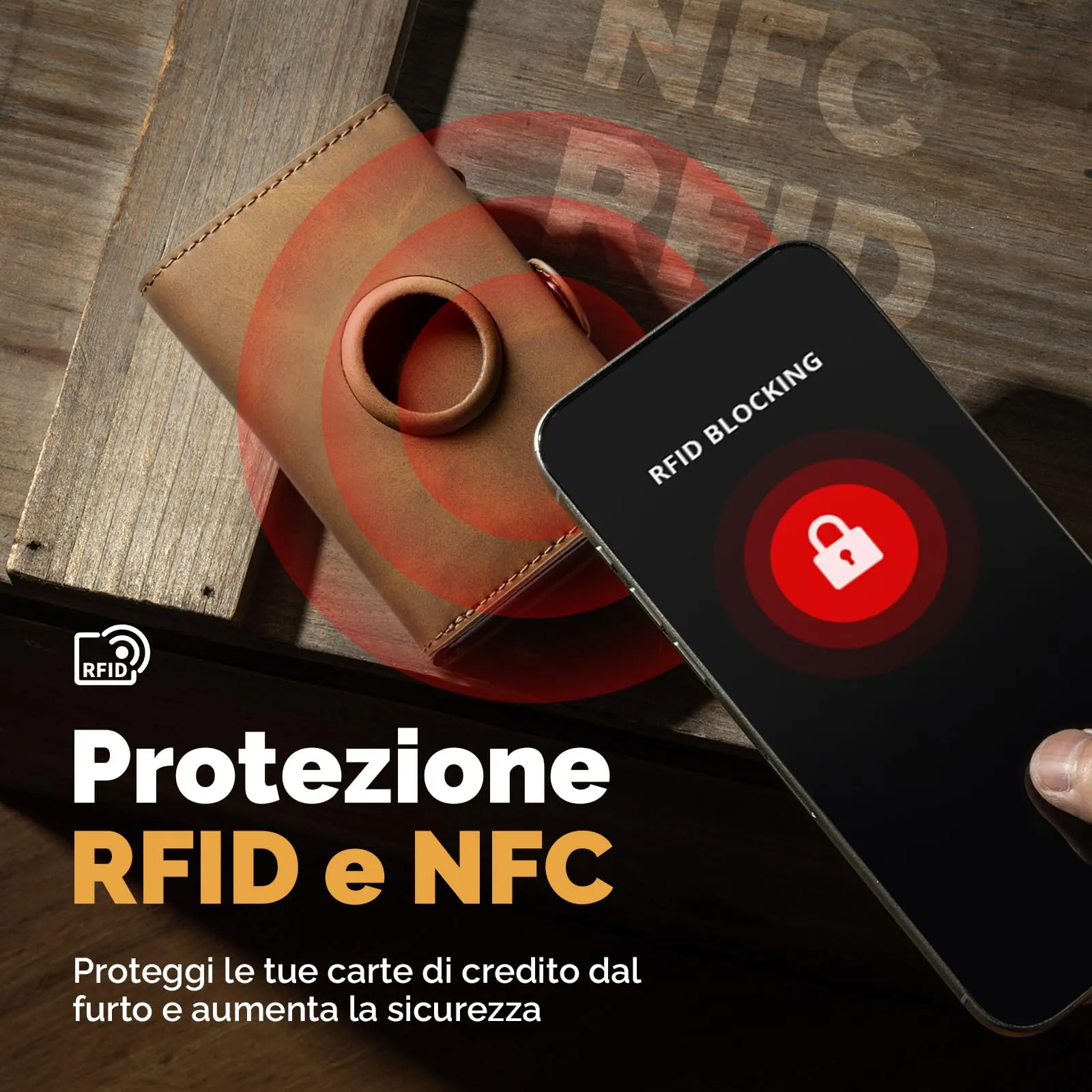 Manmaxim Portafoglio Uomo Slim con Scomparto AirTag, Portacarte RFID Pop-up per 9-12 Carte, Vintage Marrone - immagine 2
