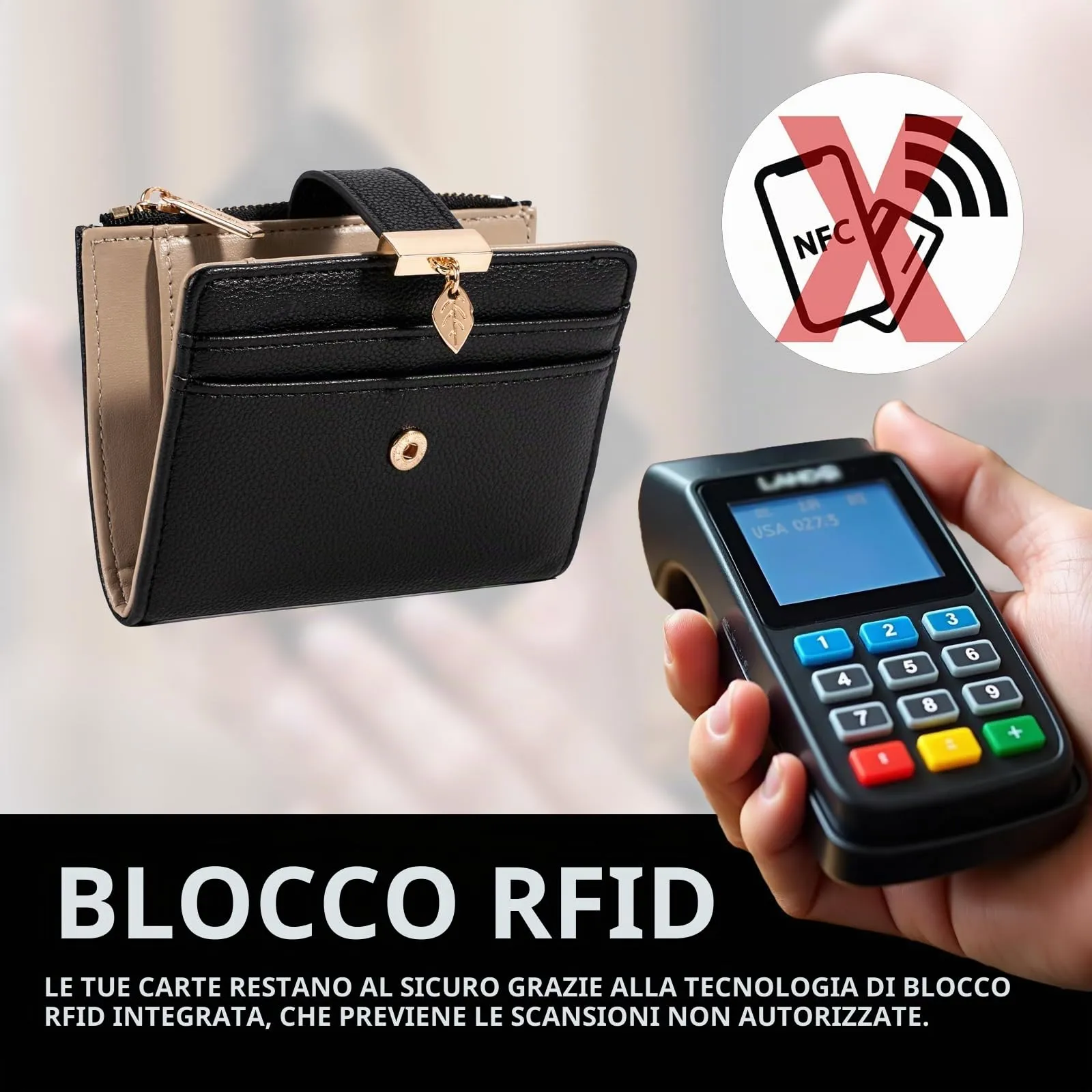 Pomelo Best Piccolo Portafoglio Donna Compatto con Zip e Scomparti per Carte - immagine 4