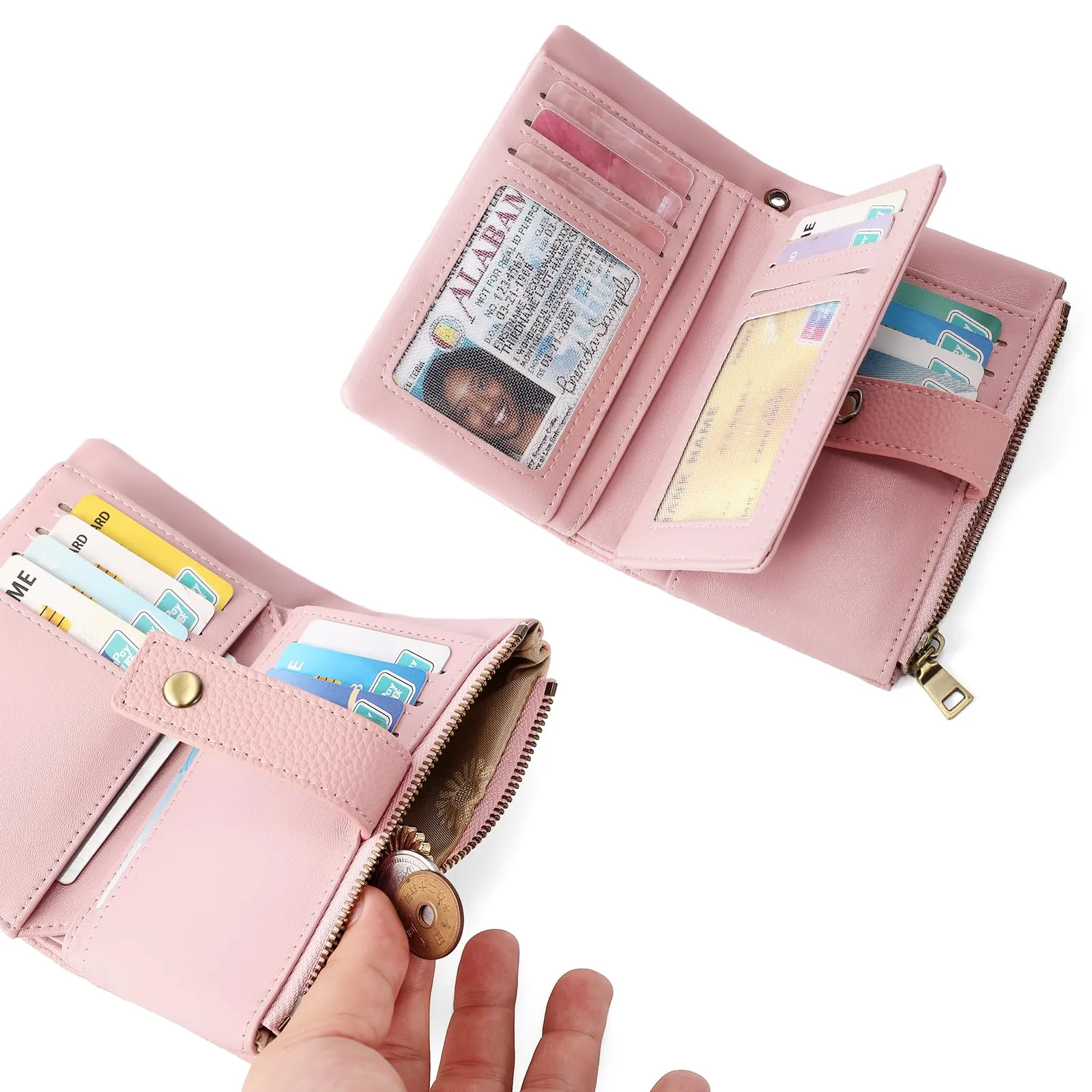 SENDEFN Portafoglio Donna Medio in Pelle con Blocco RFID e Tracolla Staccabile - immagine 4
