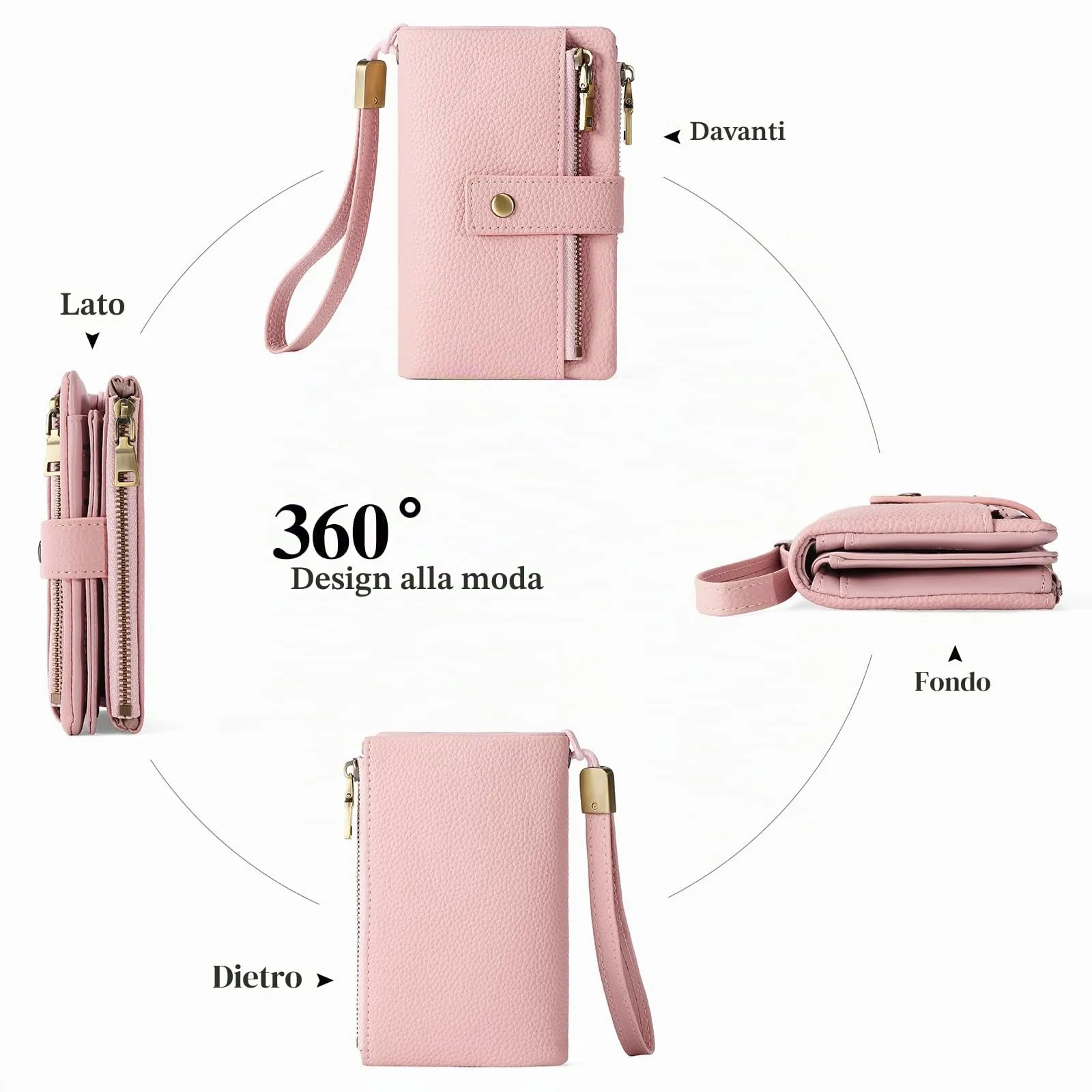 SENDEFN Portafoglio Donna Medio in Pelle con Blocco RFID e Tracolla Staccabile - immagine 5