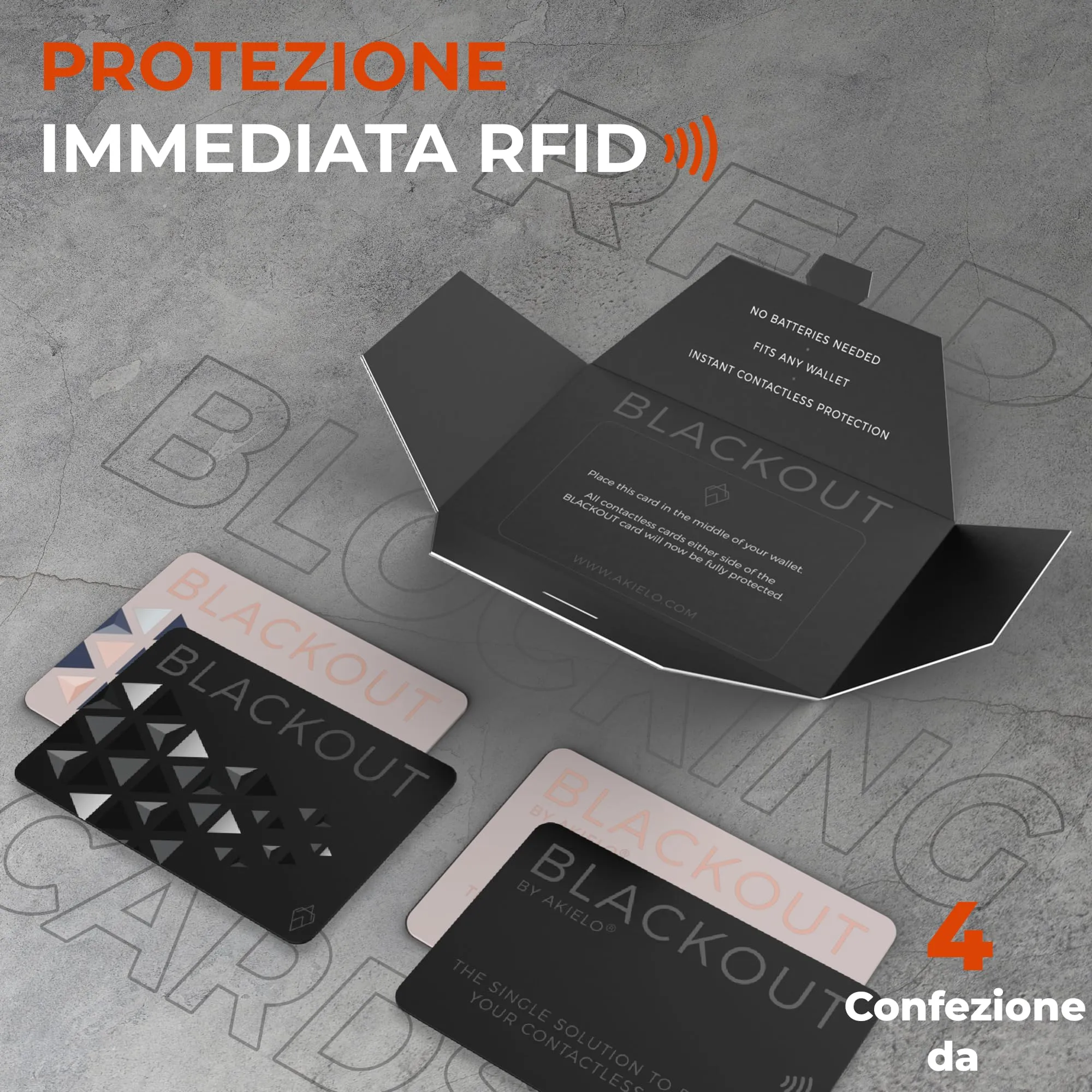 AKIELO Blackout RFID Protection Card, Nero e Rosa, Confezione da 4 - immagine 8