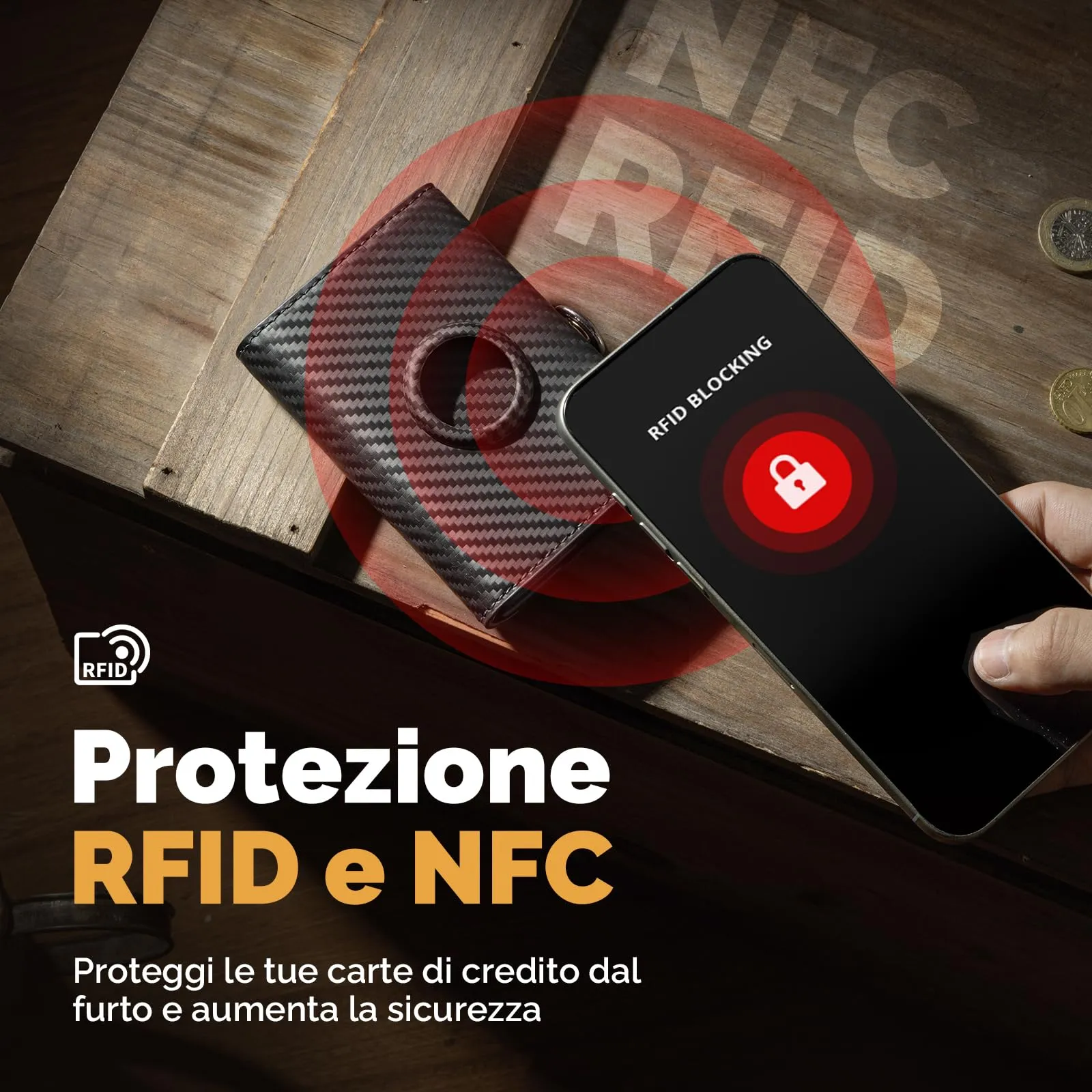 Manmaxim Portafoglio Uomo AirTag, Portacarte Slim RFID Pop-Up, Capacità 9-12 Carte e 2 Finestre ID, Nero - immagine 7