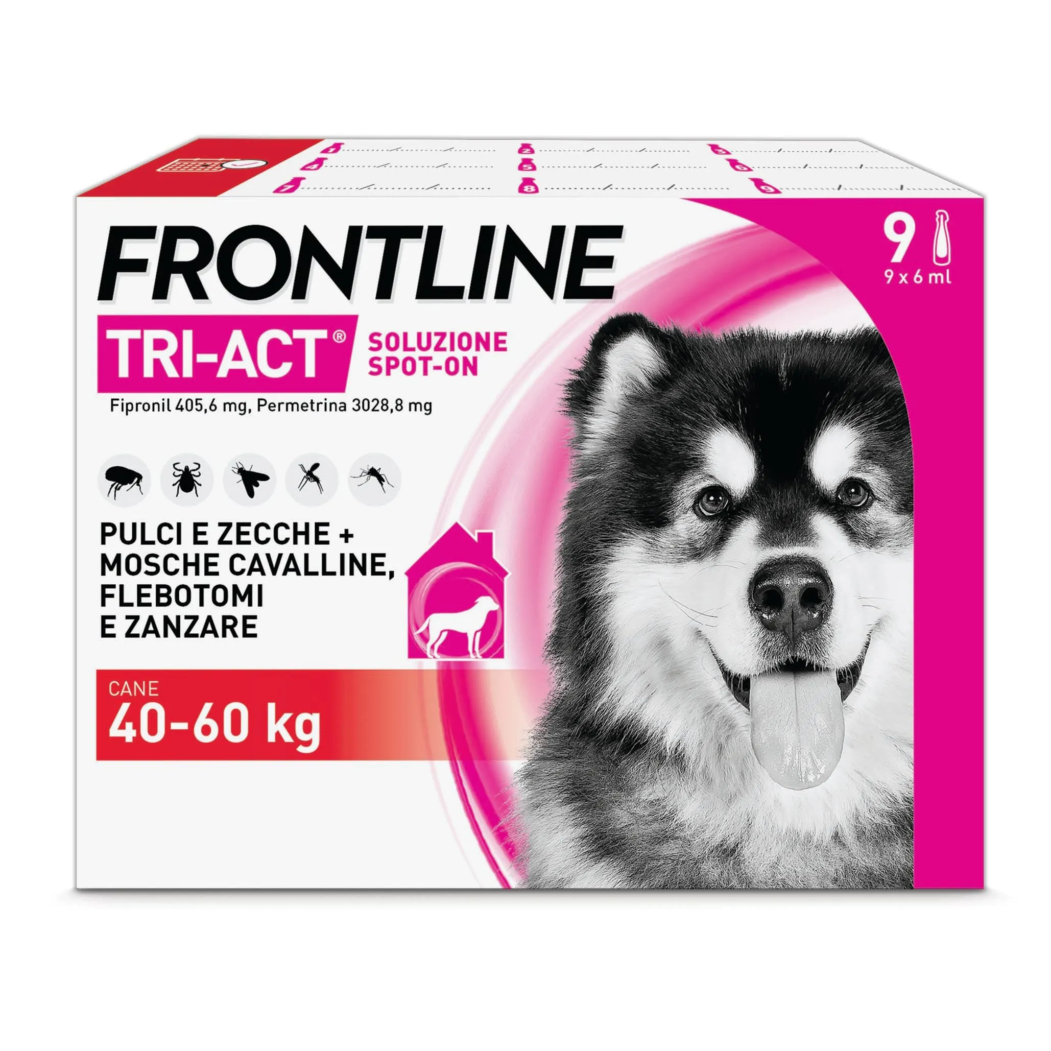 Frontline Triact per Cani XL (40-60 kg), 9 Pipette - immagine 1