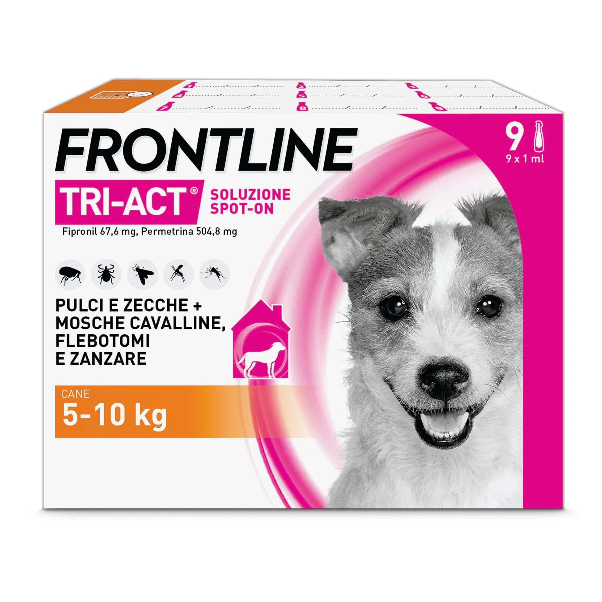 Frontline TriAct for Dogs S (5-10 kg), 9 Pipettes - immagine 1