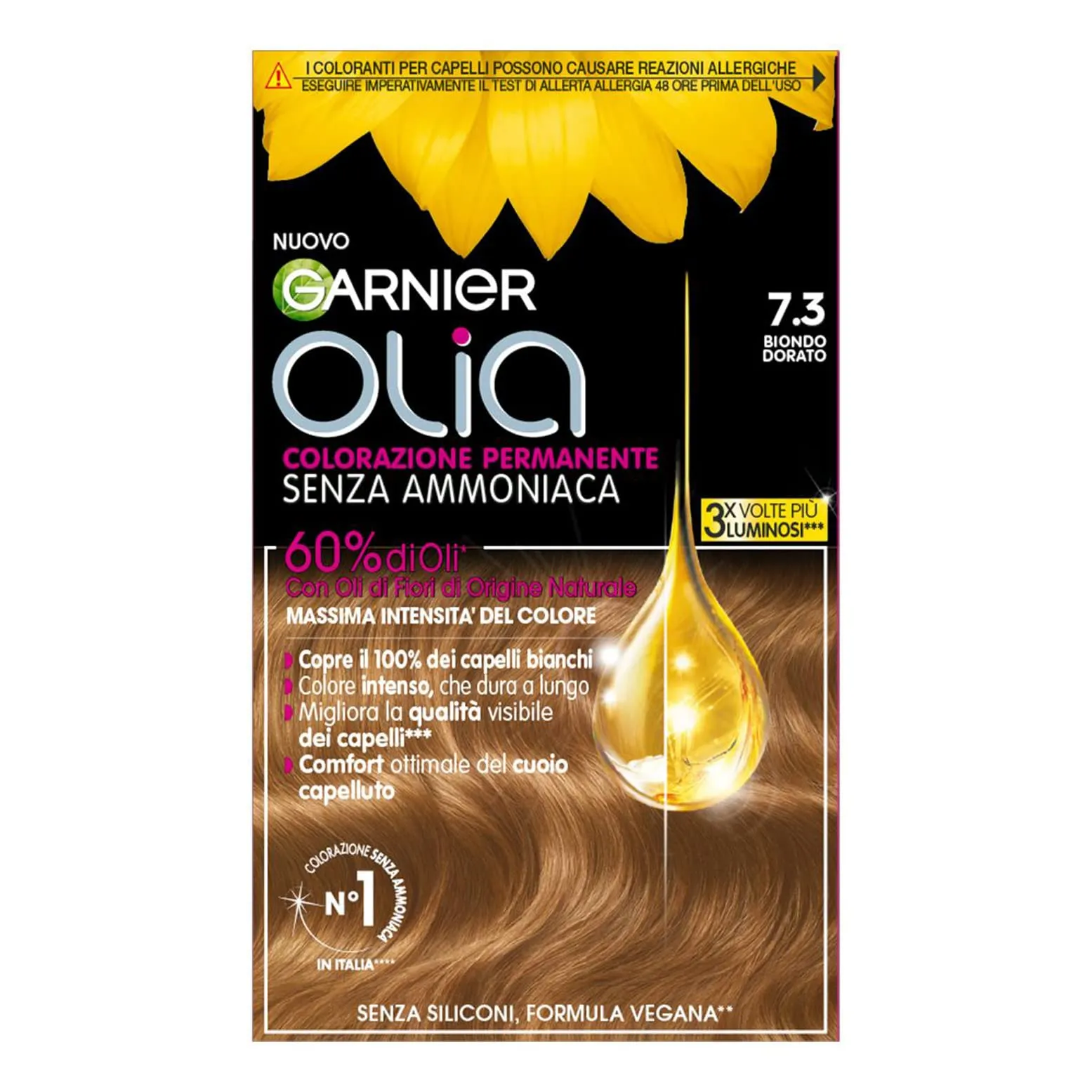 Garnier Olia Tinta Capelli Permanente Senza Ammoniaca, Biondo Dorato - immagine 1