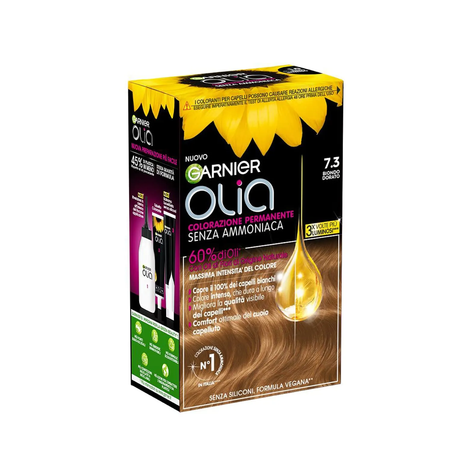 Garnier Olia Tinta Capelli Permanente Senza Ammoniaca, Biondo Dorato - immagine 2