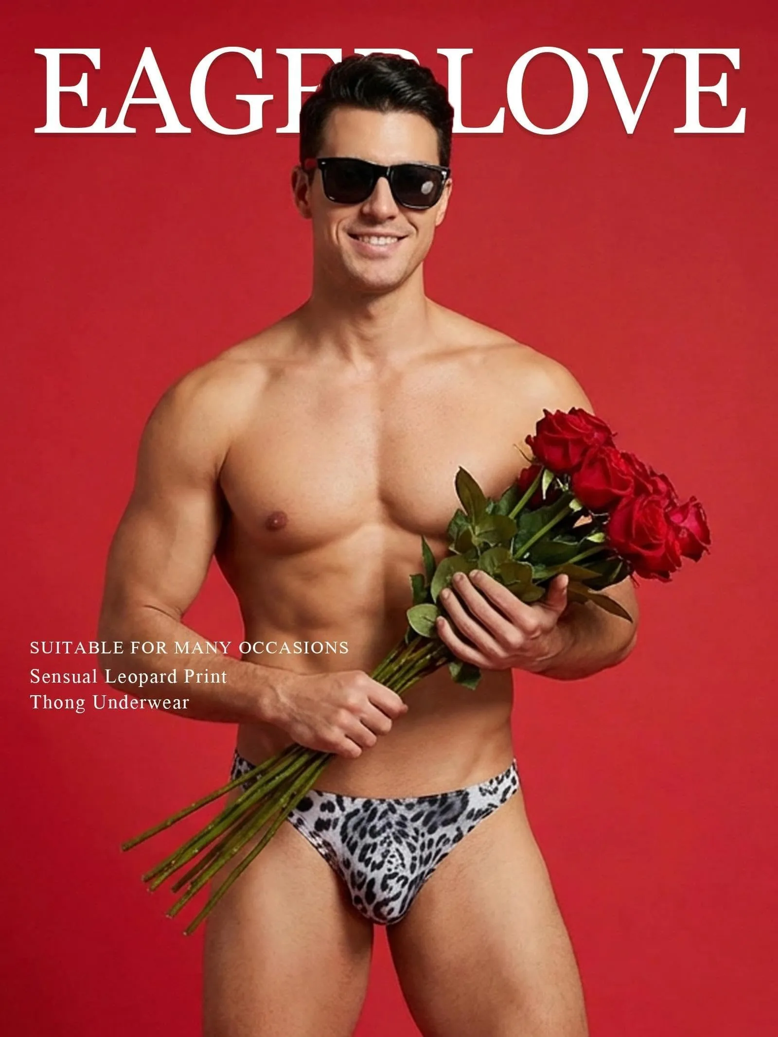 Eagerlove Perizoma Uomo Leopardato Bianco, M - immagine 2