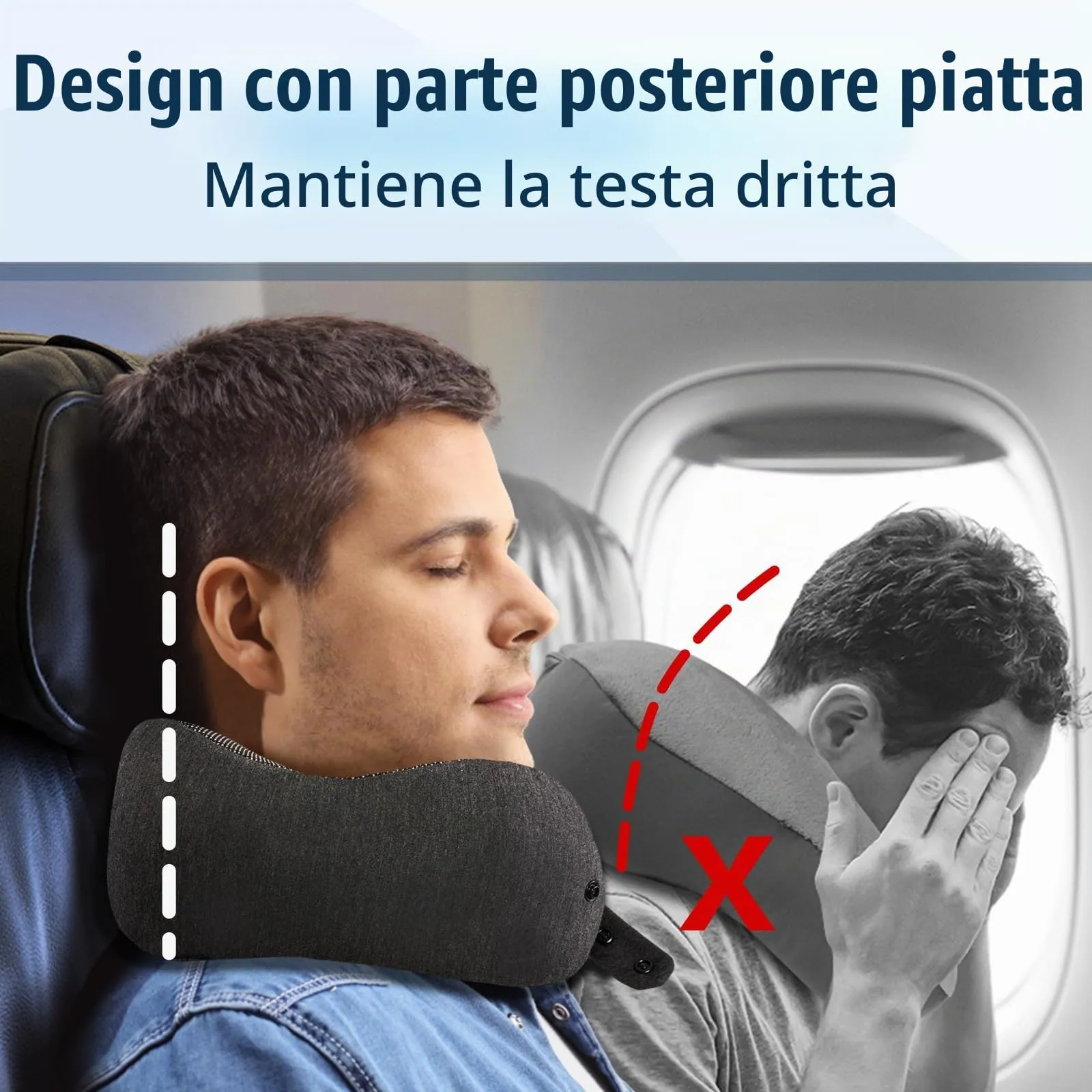 Cirorld Cuscino da Viaggio per Collo in Memory Foam Regolabile, con Maschera per Dormire, Tappi Auricolari e Borsa per Trasporto - immagine 2