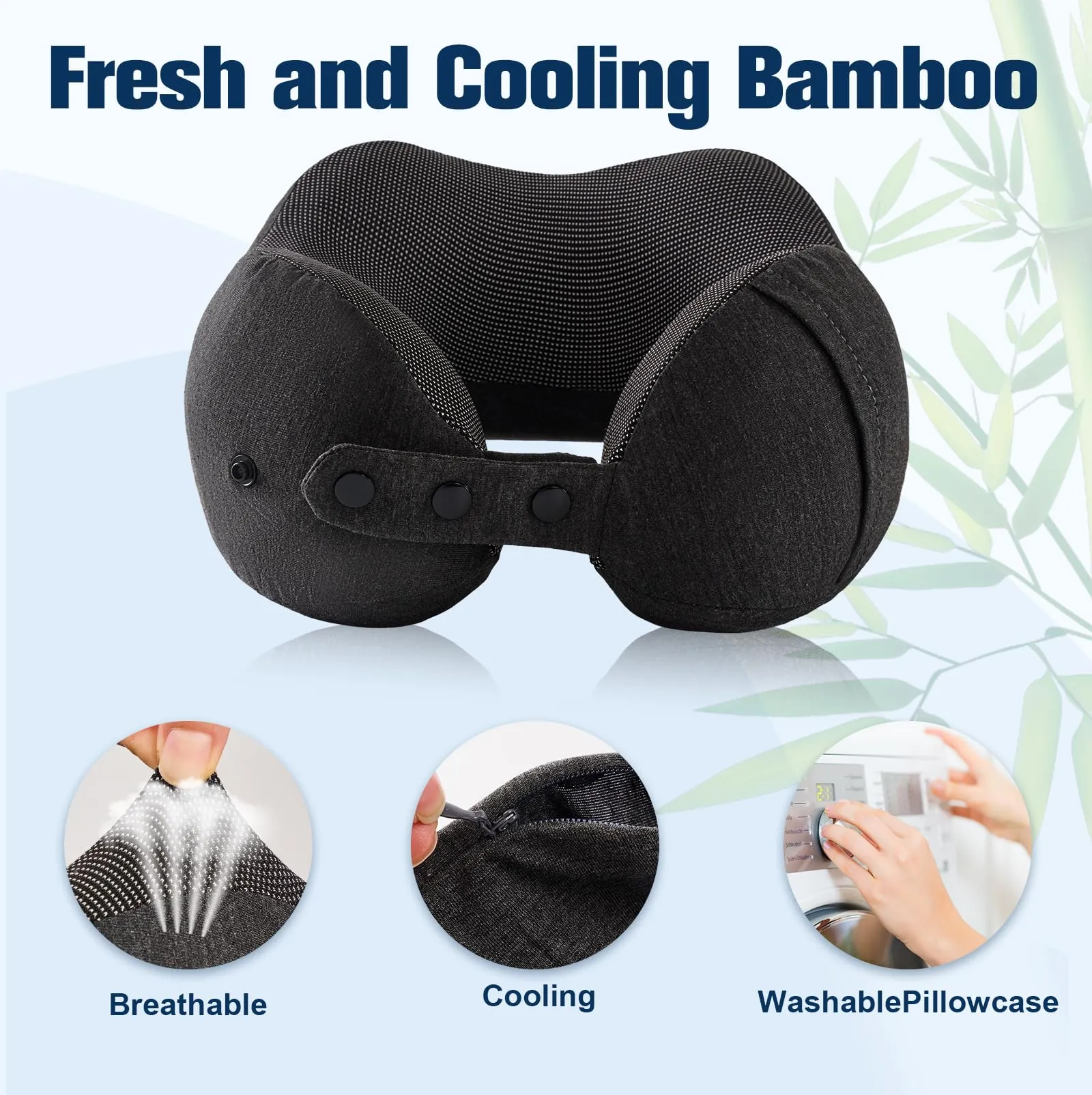 Cirorld Cuscino da Viaggio per Collo in Memory Foam Regolabile, con Maschera per Dormire, Tappi Auricolari e Borsa per Trasporto - immagine 5