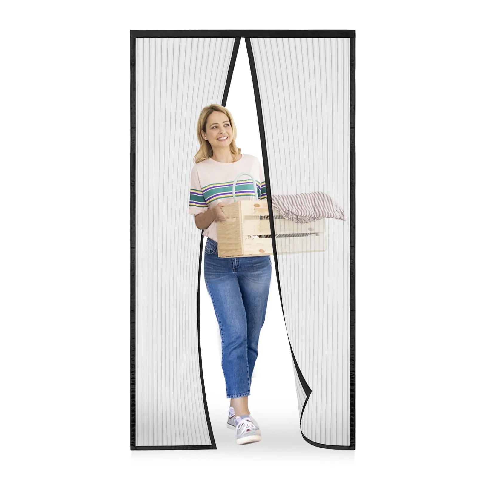 Meet Beauty Zanzariera Magnetica per Porte e Finestre, 60x200 cm, Nero - immagine 1