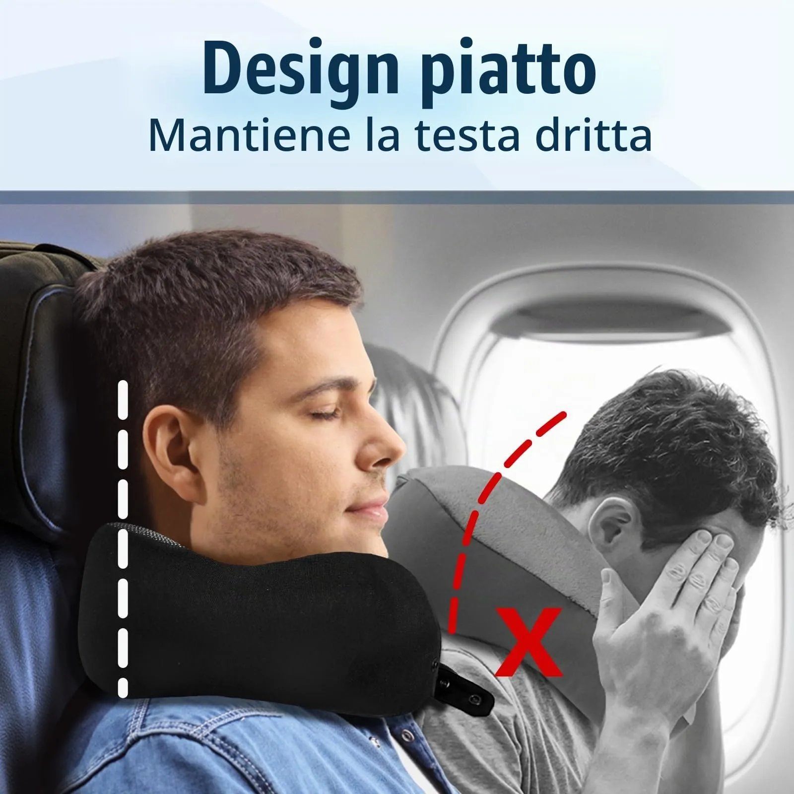 Cirorld Cuscino da Viaggio per Collo in Memory Foam Regolabile con Maschera per Dormire, Tappi Auricolari e Borsa per Trasporto - immagine 2