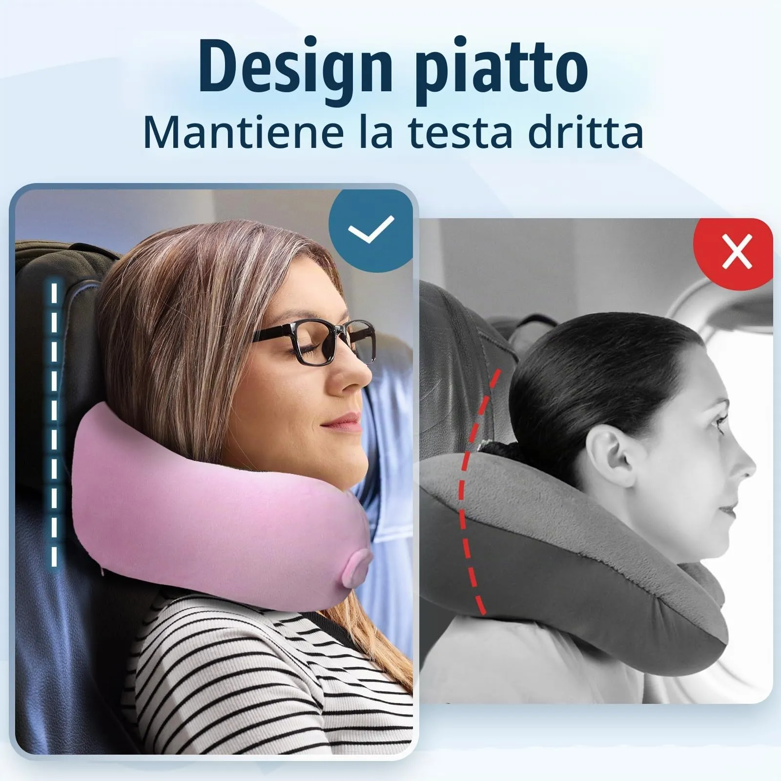 Cirorld Cuscino da Viaggio per Collo in Memory Foam Regolabile con Maschera, Tappi Auricolari e Borsa per Trasporto - immagine 3