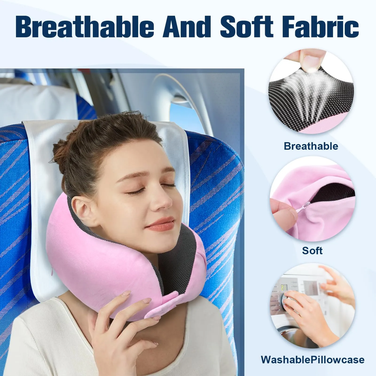Cirorld Cuscino da Viaggio per Collo in Memory Foam Regolabile con Maschera, Tappi Auricolari e Borsa per Trasporto - immagine 5