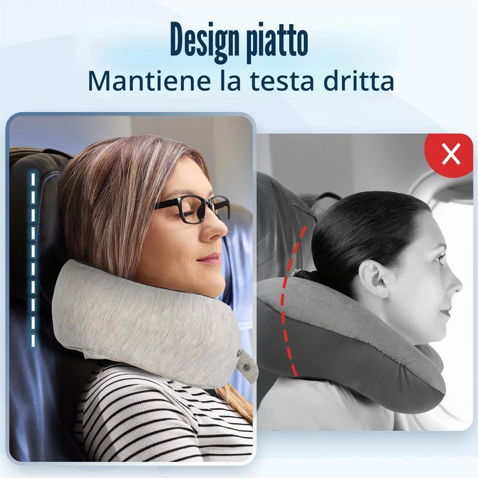 Cirorld Cuscino da Viaggio per Collo in Memory Foam Regolabile con Maschera per Dormire, Tappi Auricolari e Borsa per Trasporto - immagine 2